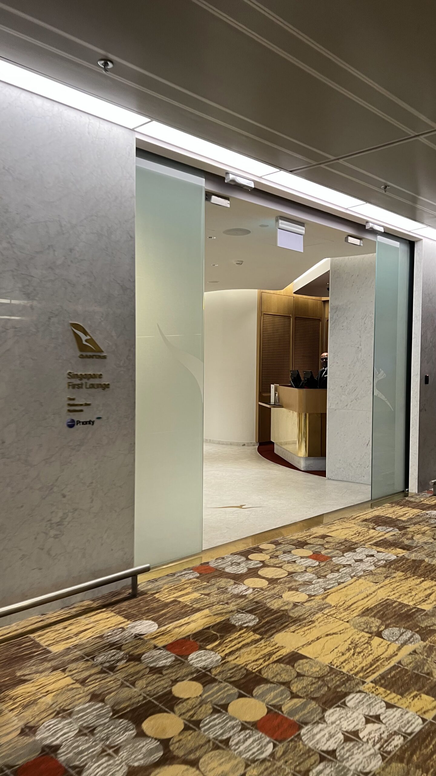 Qantas First Lounge Singapore entrance