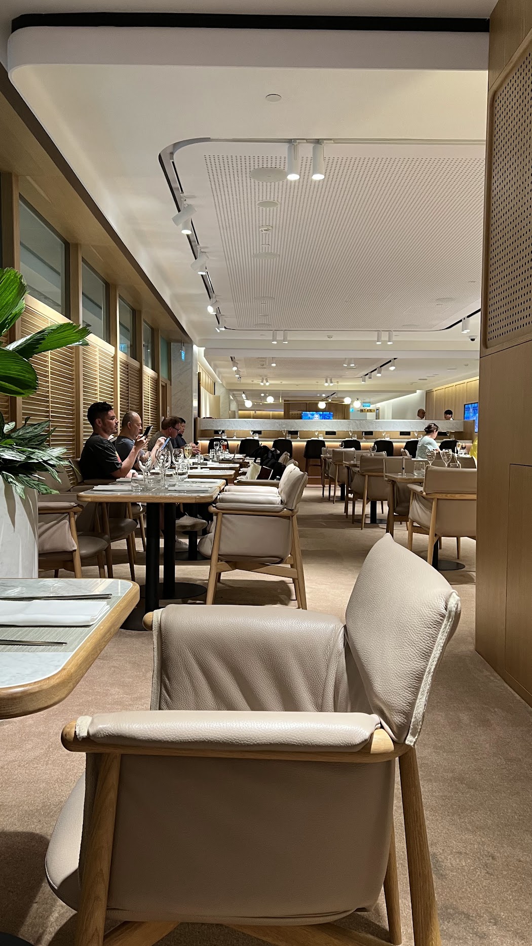 Qantas First Lounge dining area