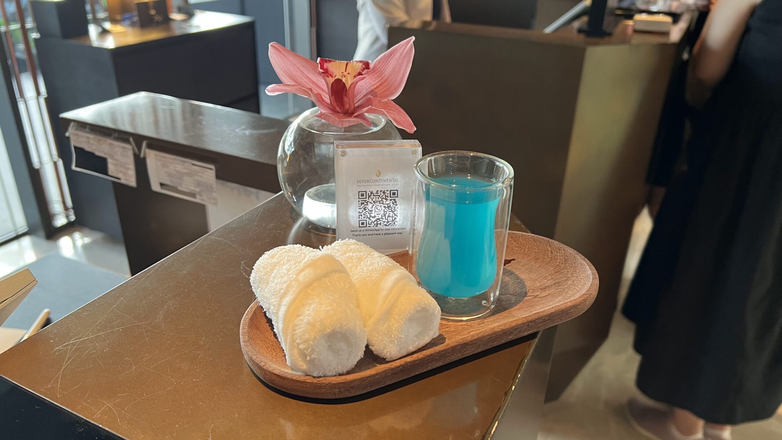 Welcome drinks at the InterContinental Singapore Robertson Quay