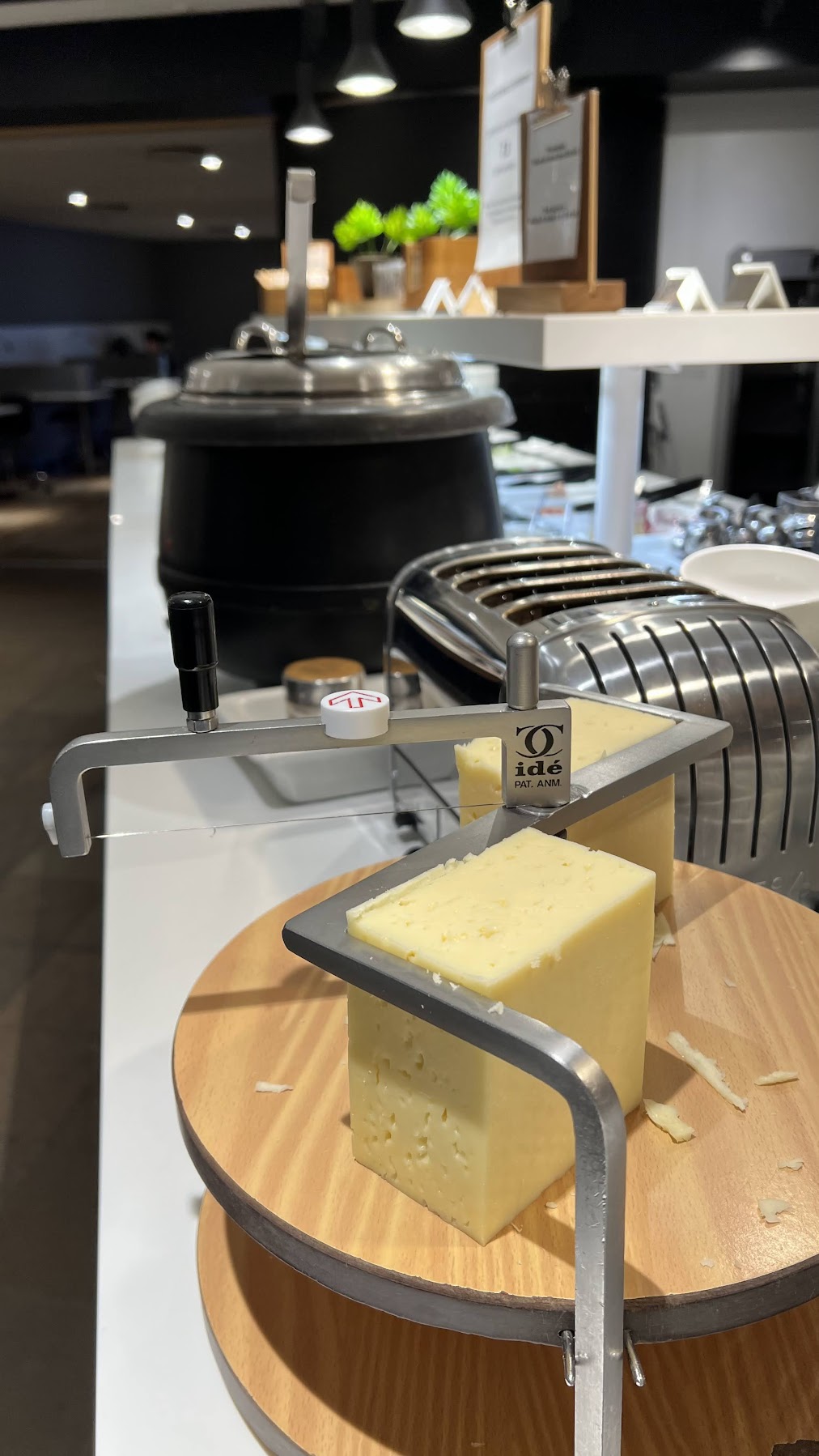 SAS Lounge Copenhagen Airport Scandinavian-style cheese slicer