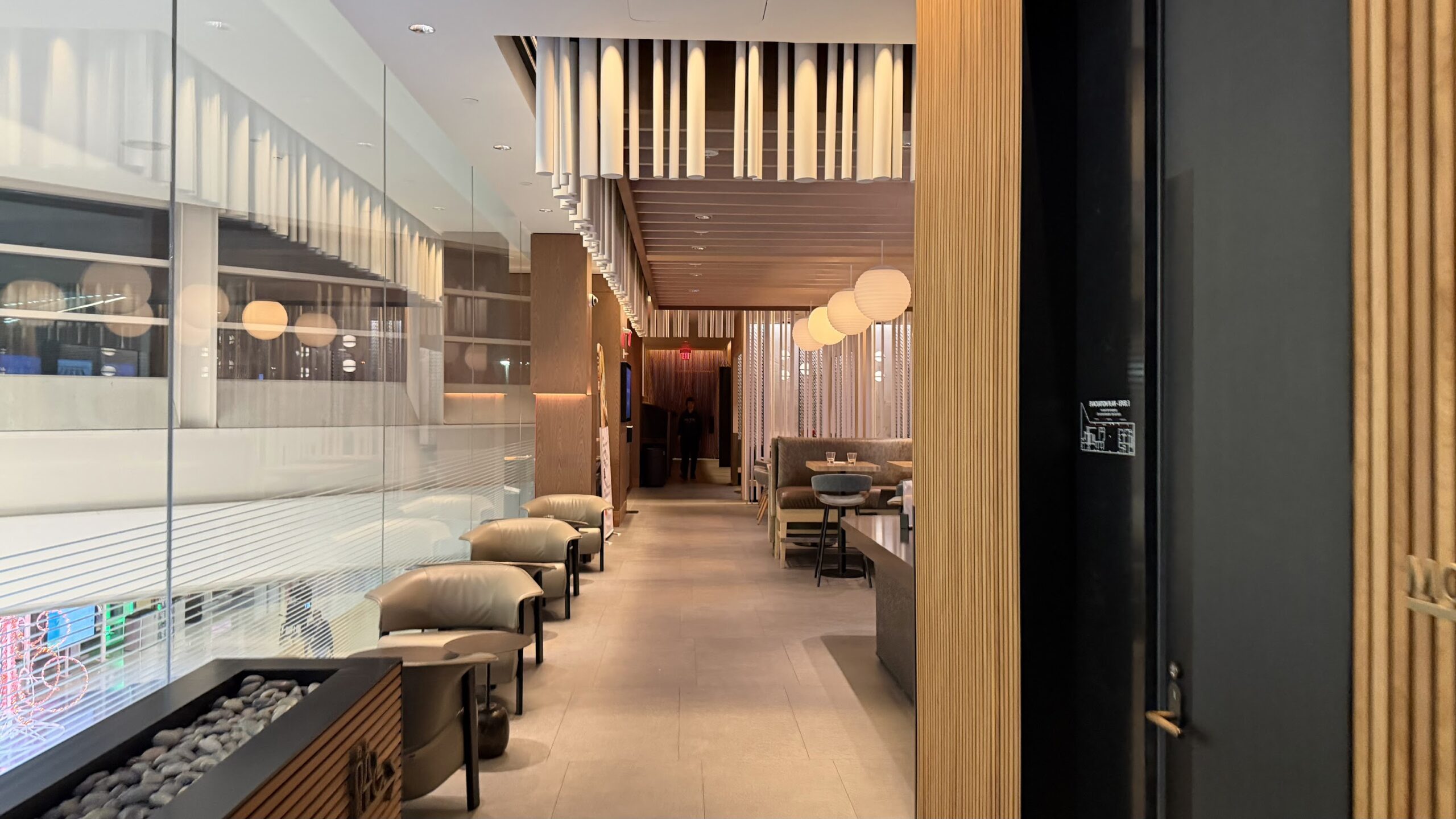 Entrance to the dining area of Admirals Club DCA