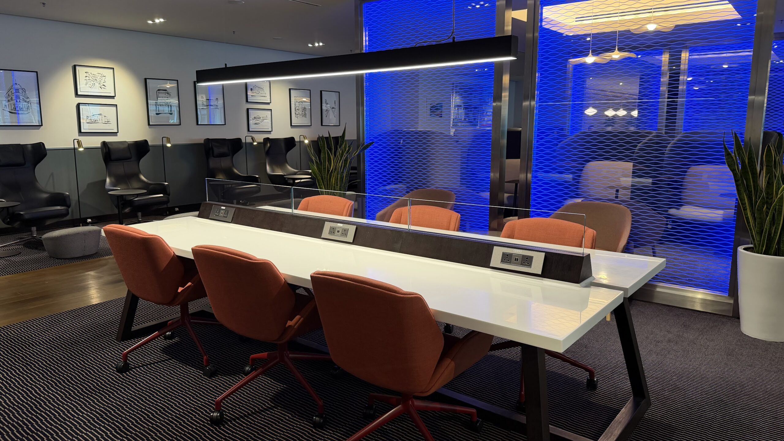 British Airways Lounge Singapore co-working area