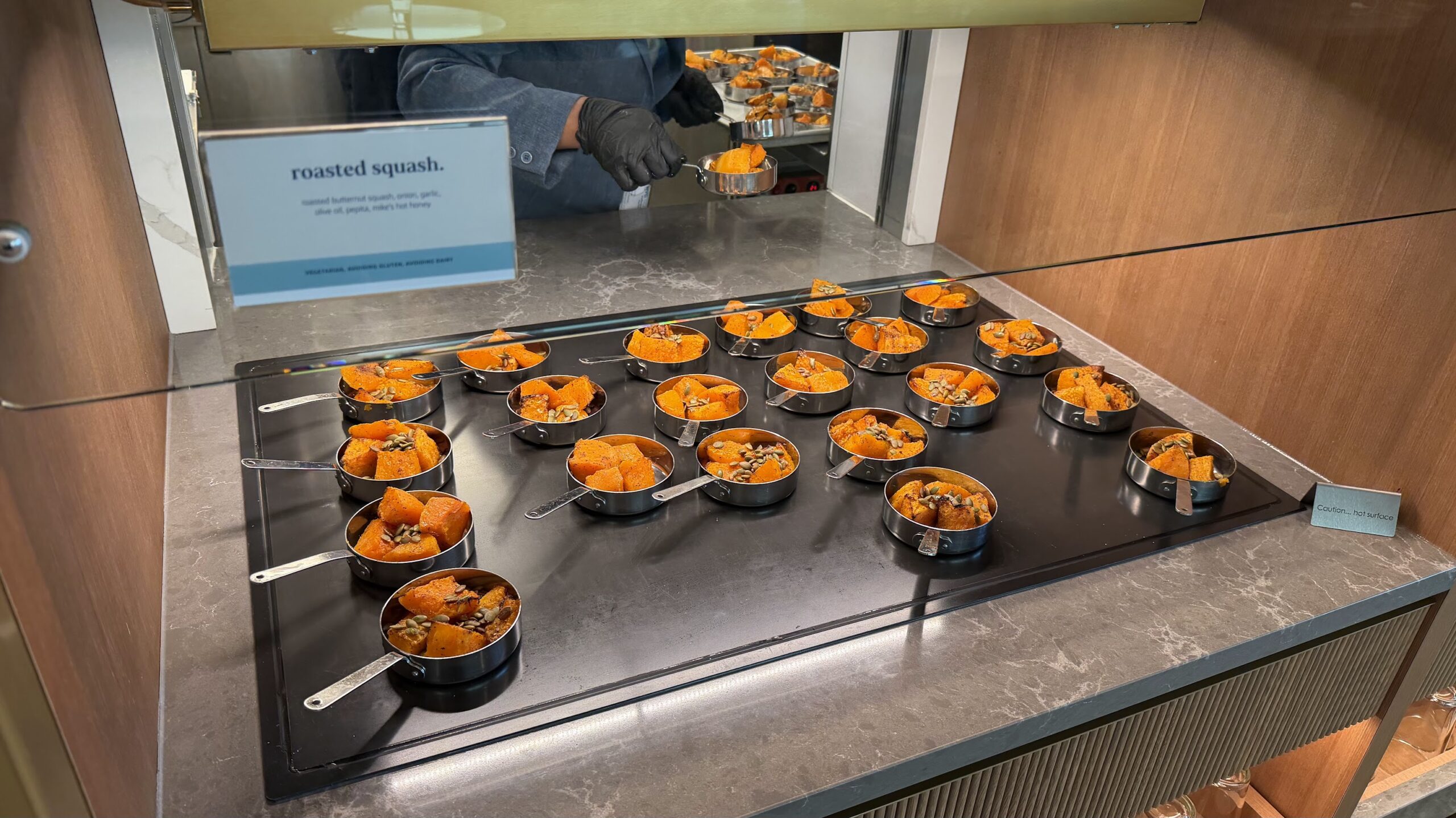 Small Plates Bar featuring roasted squash