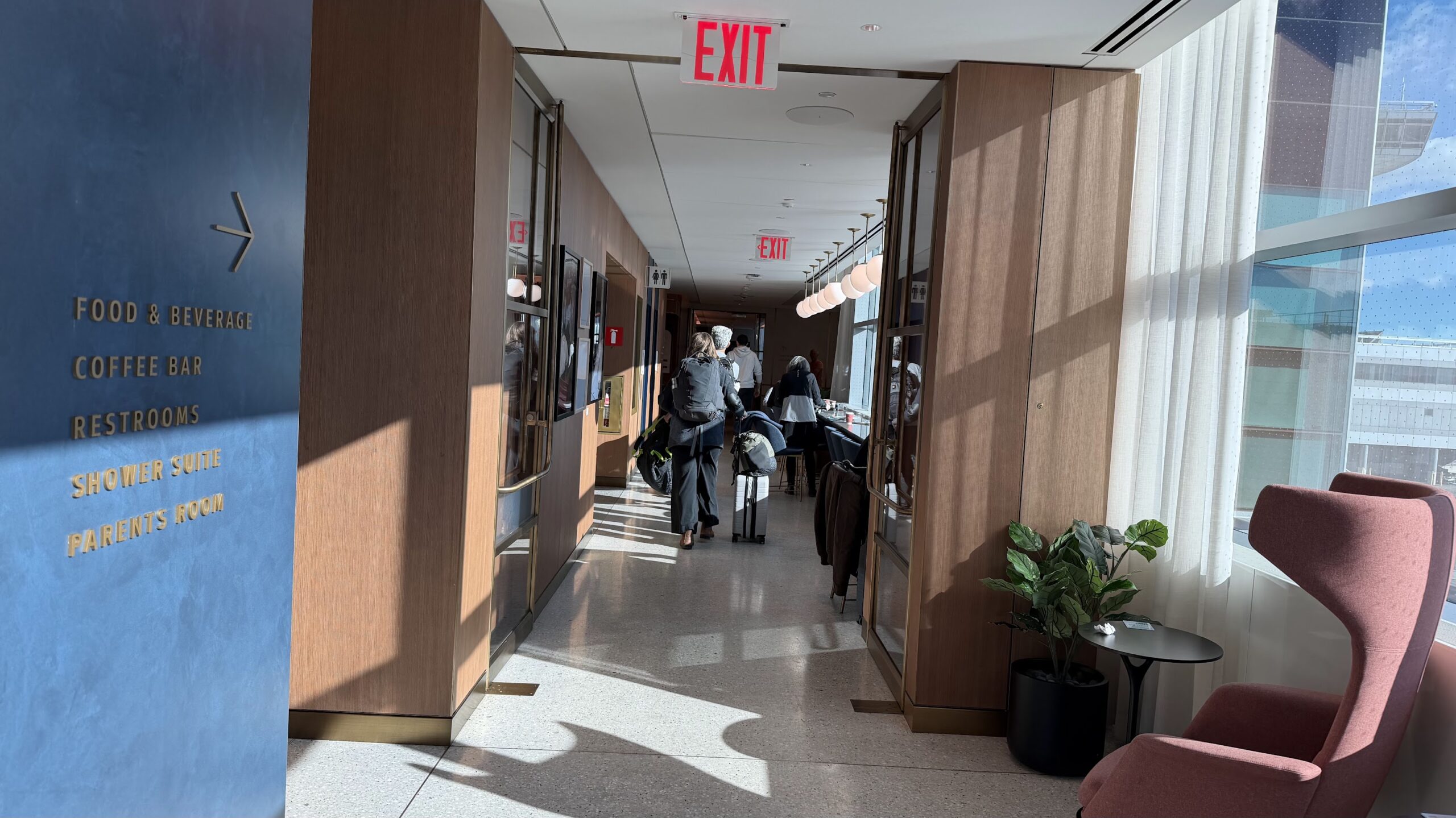 Walkway to the washrooms