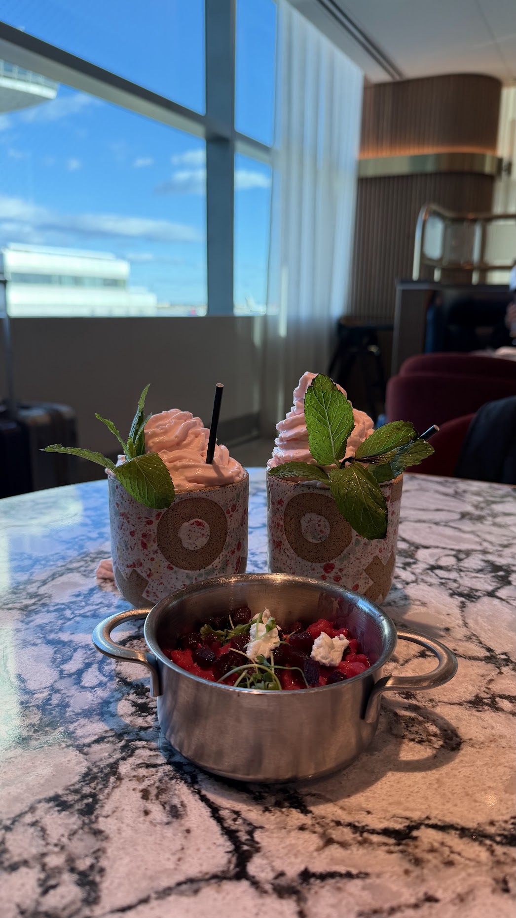 Handcrafted beverages at the Capital One Lounge JFK