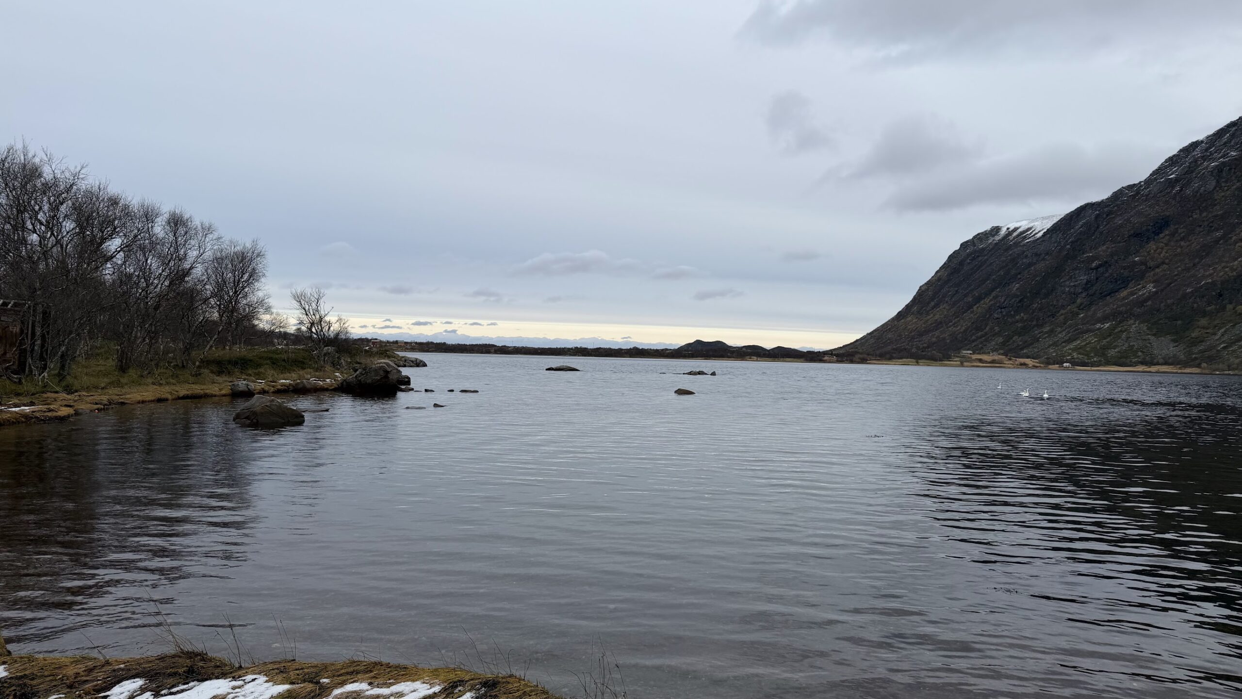 View of the Steirapollen enclosed fjord from FURU Hostel