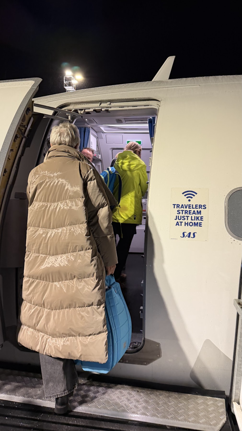 Onboard SAS as we leave Harstad/Narvik Airport