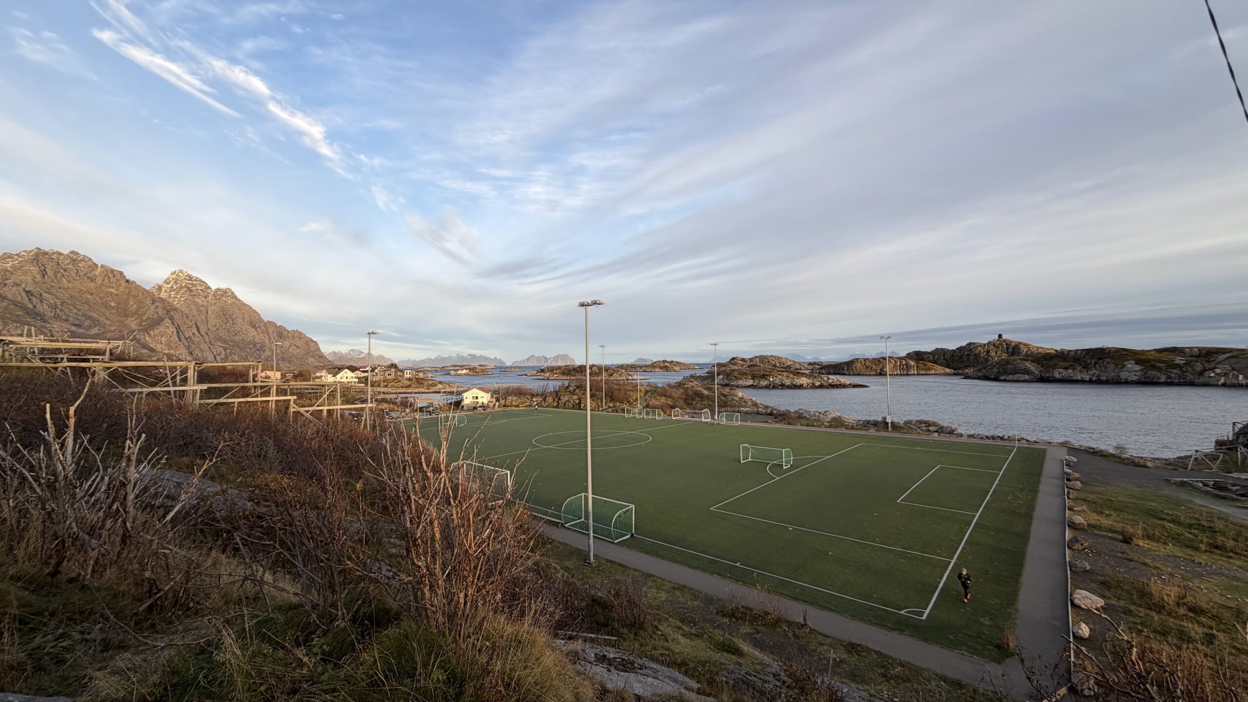 The Henningsvaer Football Stadium from the ground