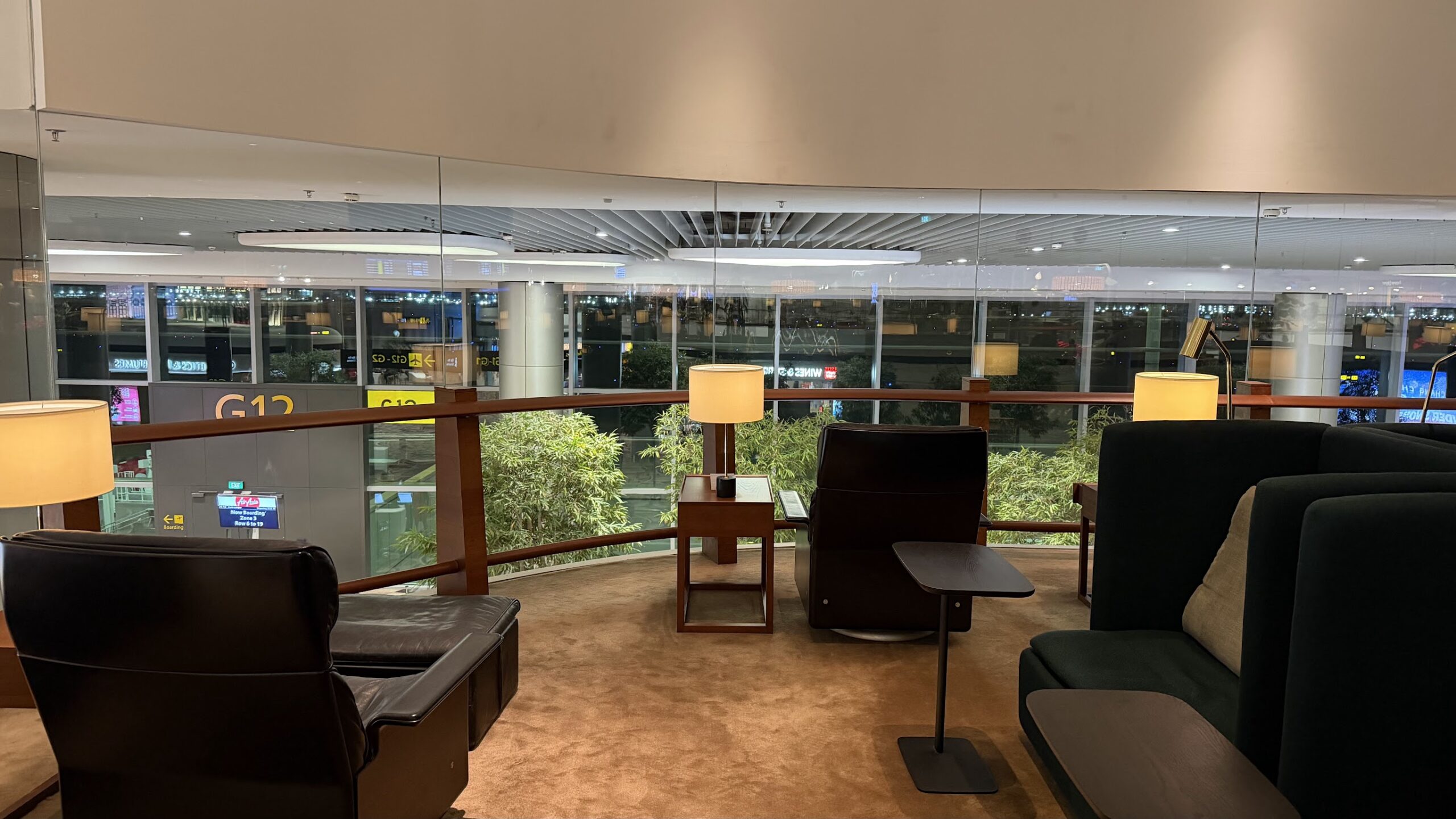 Cathay Pacific Lounge Singapore seating area overlooking the tarmac