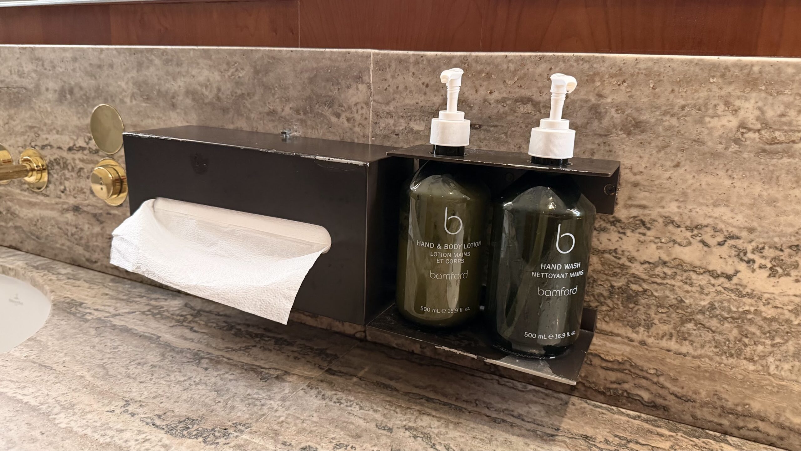Bamford handwash are used in the washrooms of the Cathay Pacific Lounge Singapore