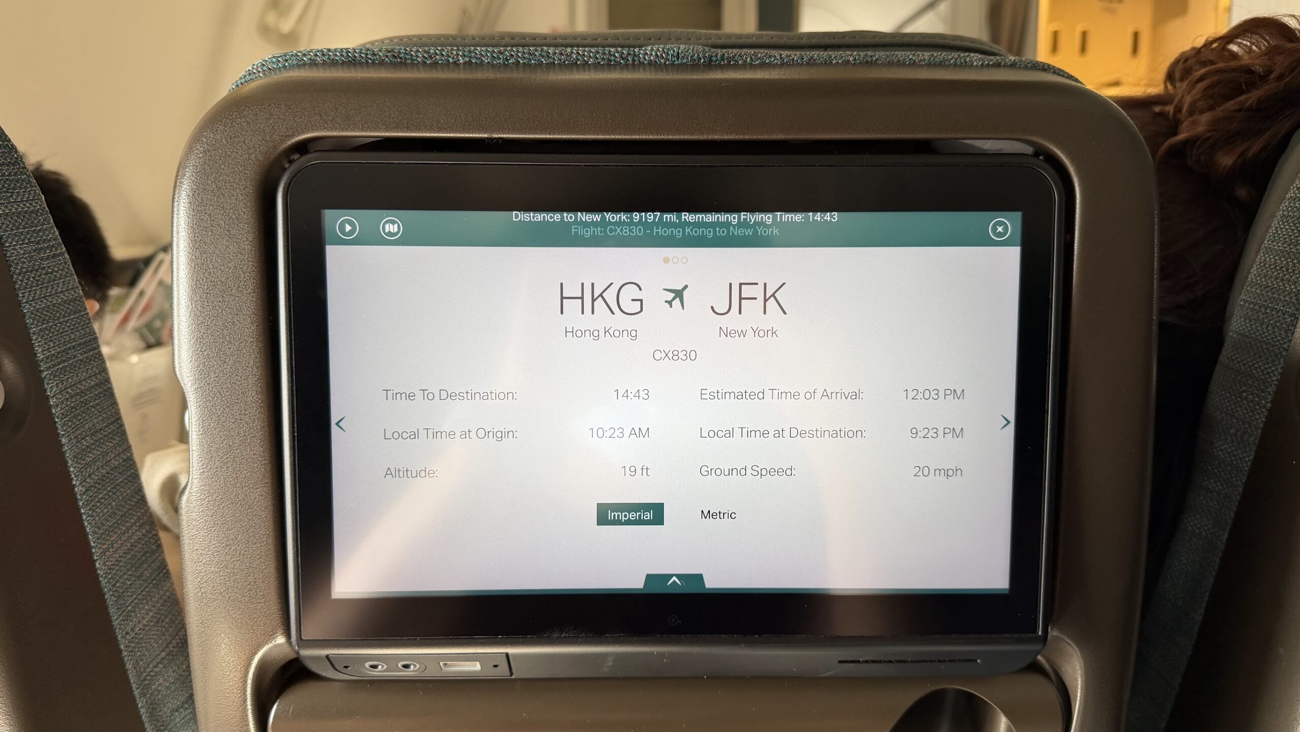 Flight time of CX830