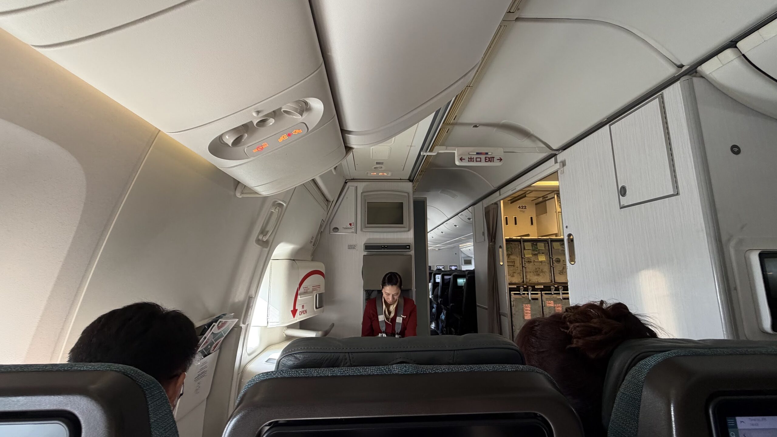 Onboard CX830 and ready to take off