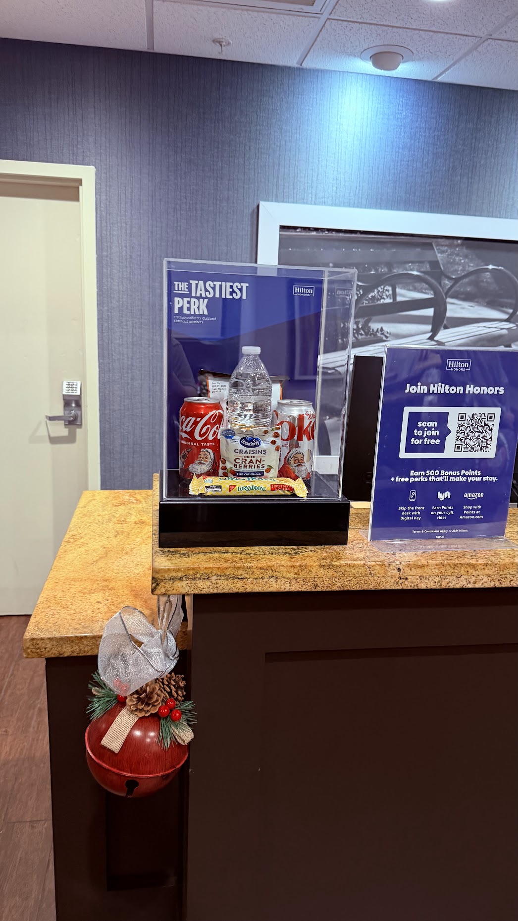 Hampton Inn & Suites San Luis Obispo snacks for Hilton Gold and Diamond members