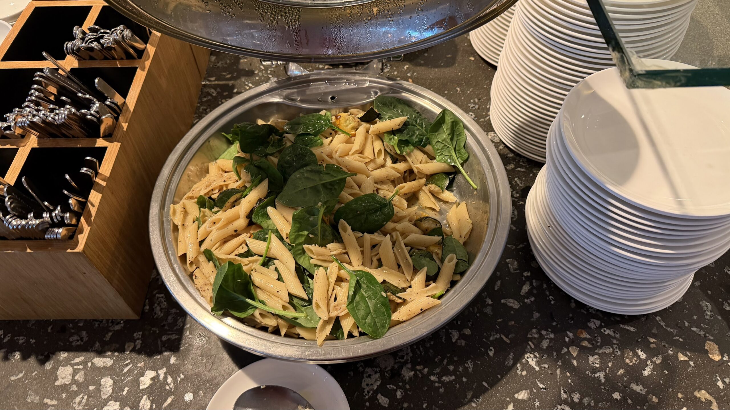 Qantas Business Lounge Singapore hot buffet