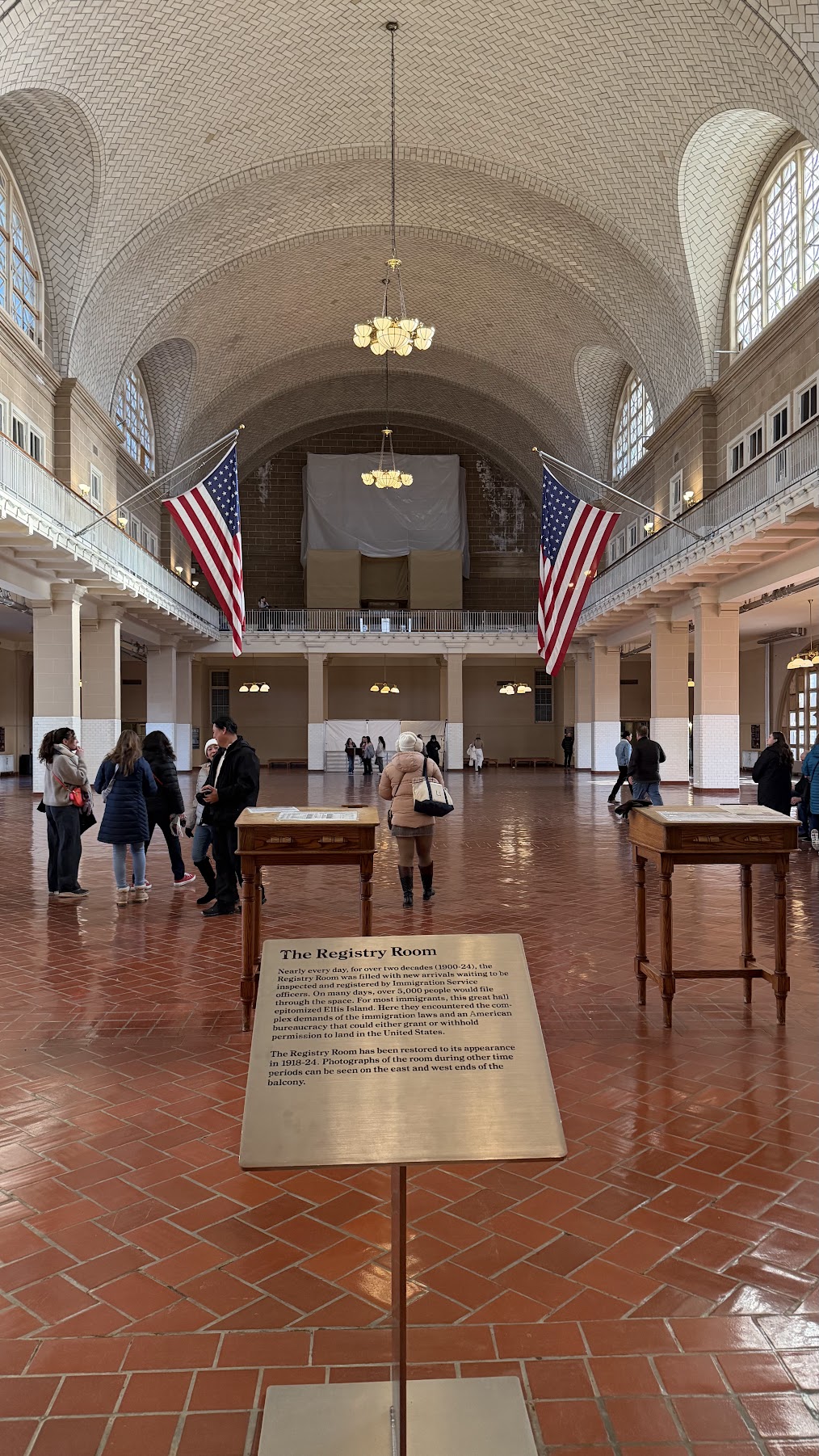 The Great Hall of the Main Building at Ellis Island