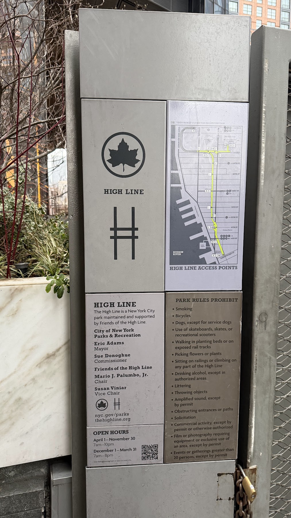 The High Line map