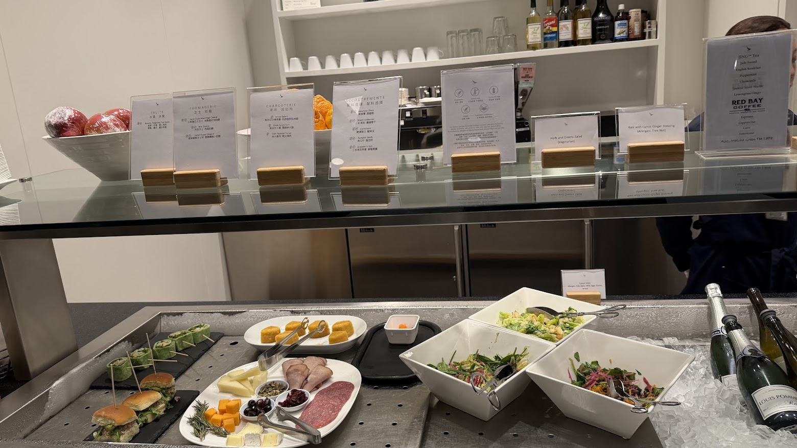 Cathay Pacific Lounge SFO cold cuts