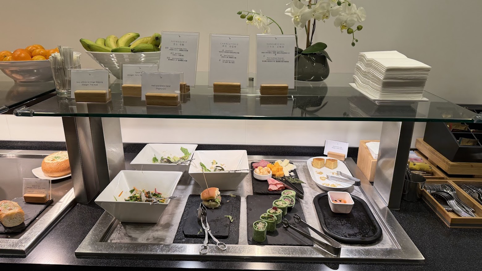 Cathay Pacific Lounge SFO cold buffet