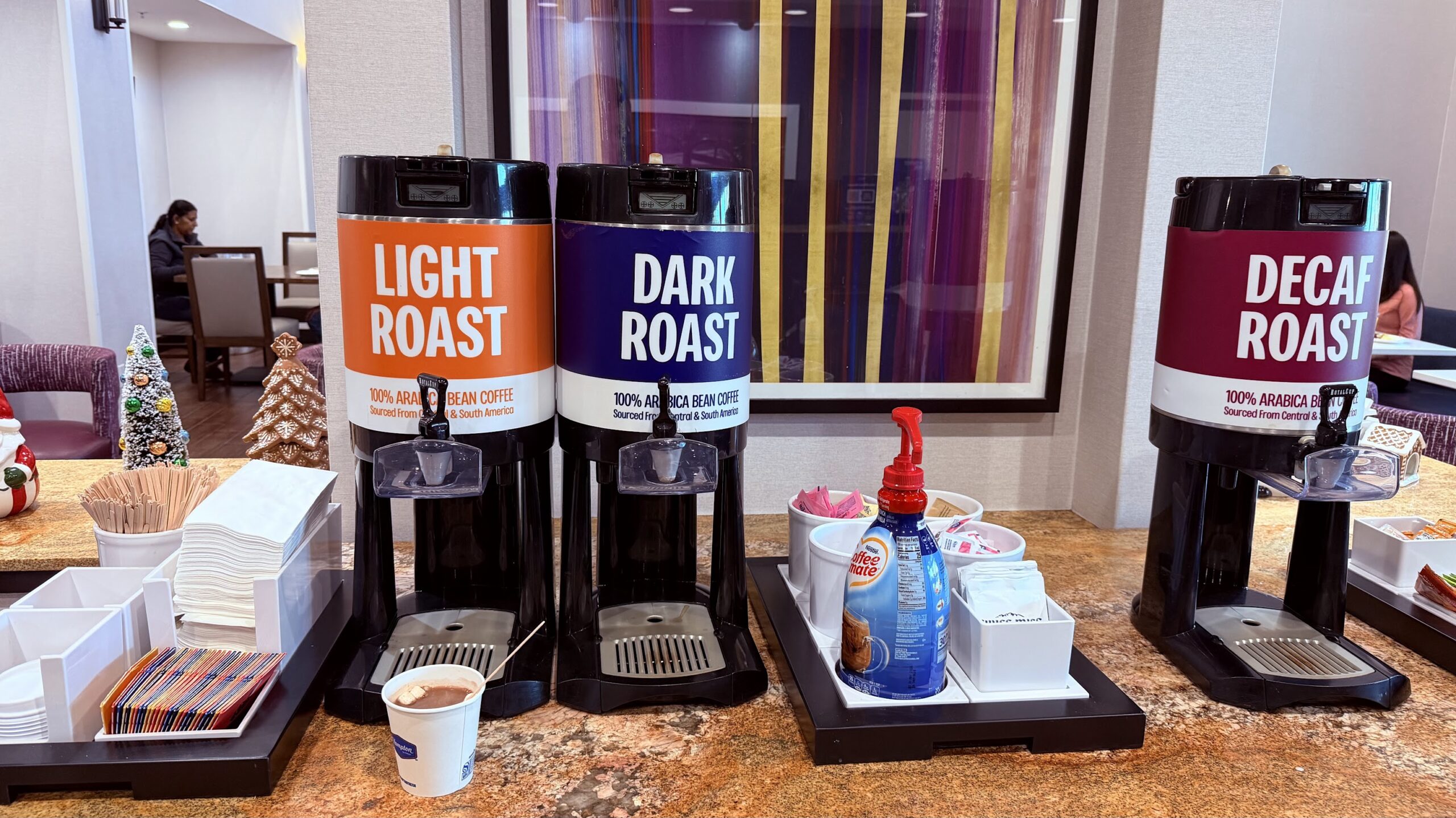 All-day coffee and hot chocolate at the reception