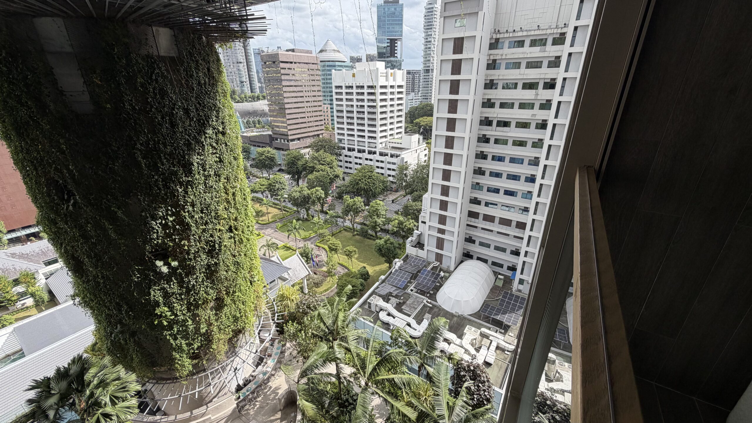 Views of Orchard Road from our Beach Terrace Balcony King room