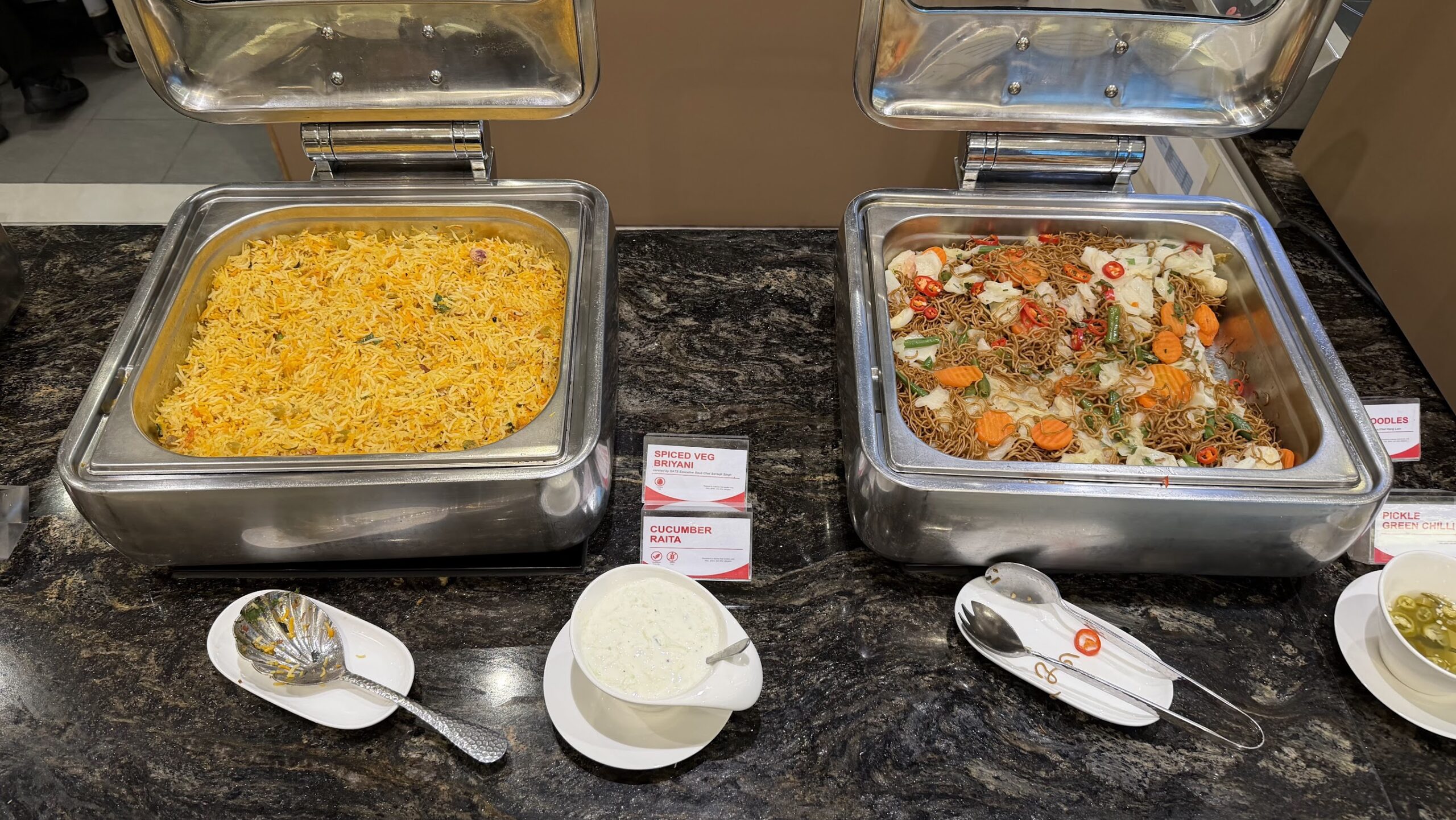 SATS Premier Lounge T3 hot buffet selection
