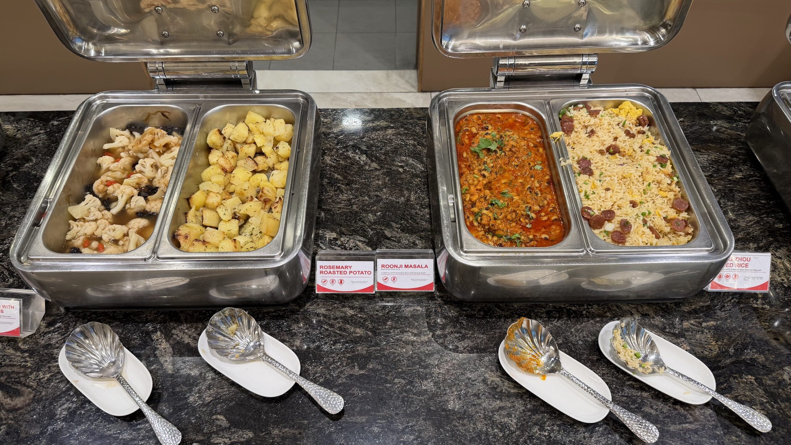 SATS Premier Lounge T3 hot buffet selection