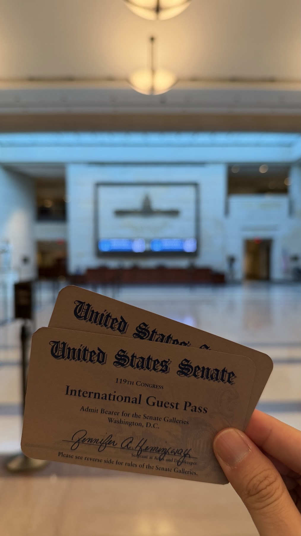 Guest passes to the U.S. Senate