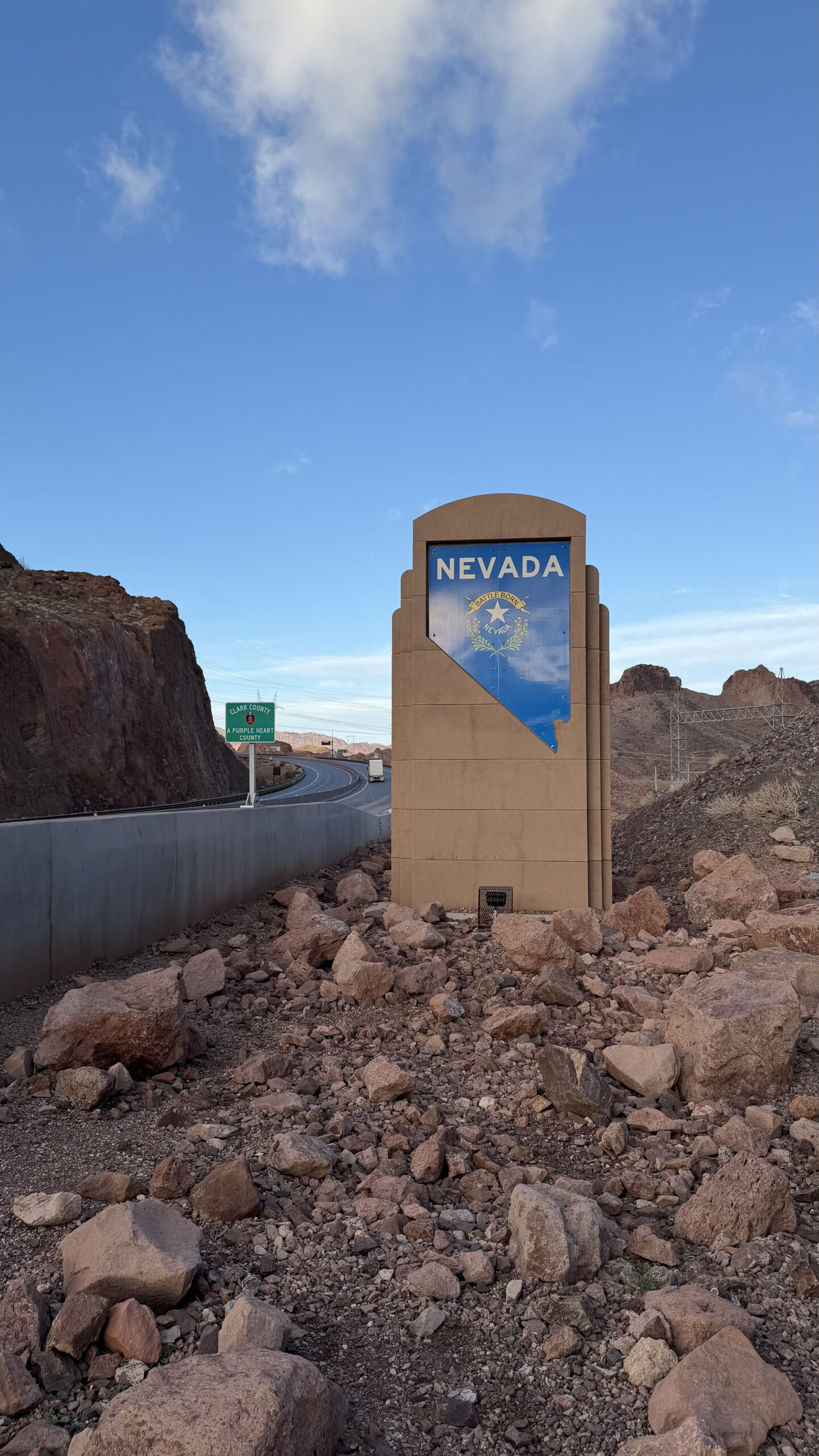 Nevada state line near the Hoover Dam