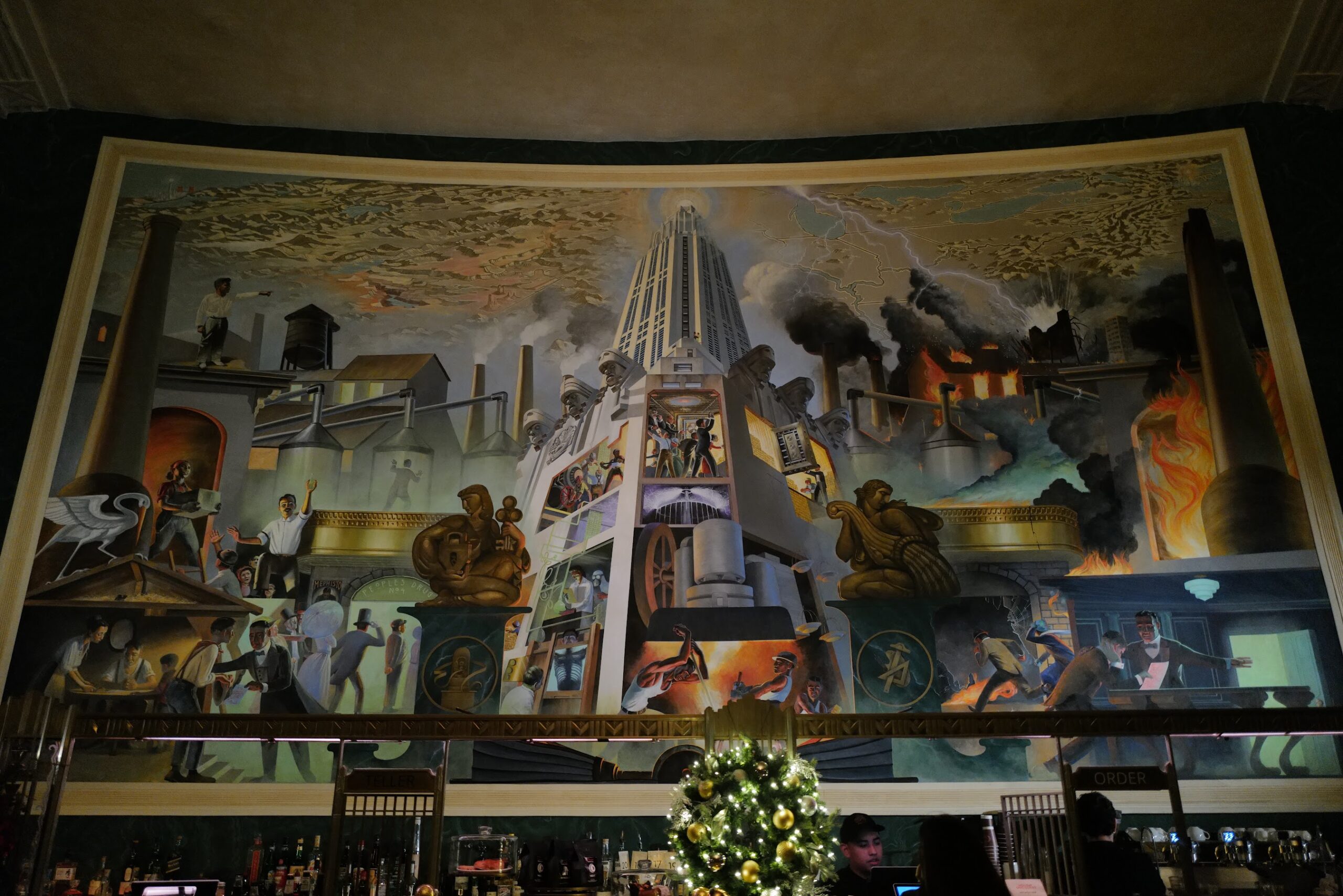 Conwell Coffee Hall's large Art Deco mural (photo: my friend)