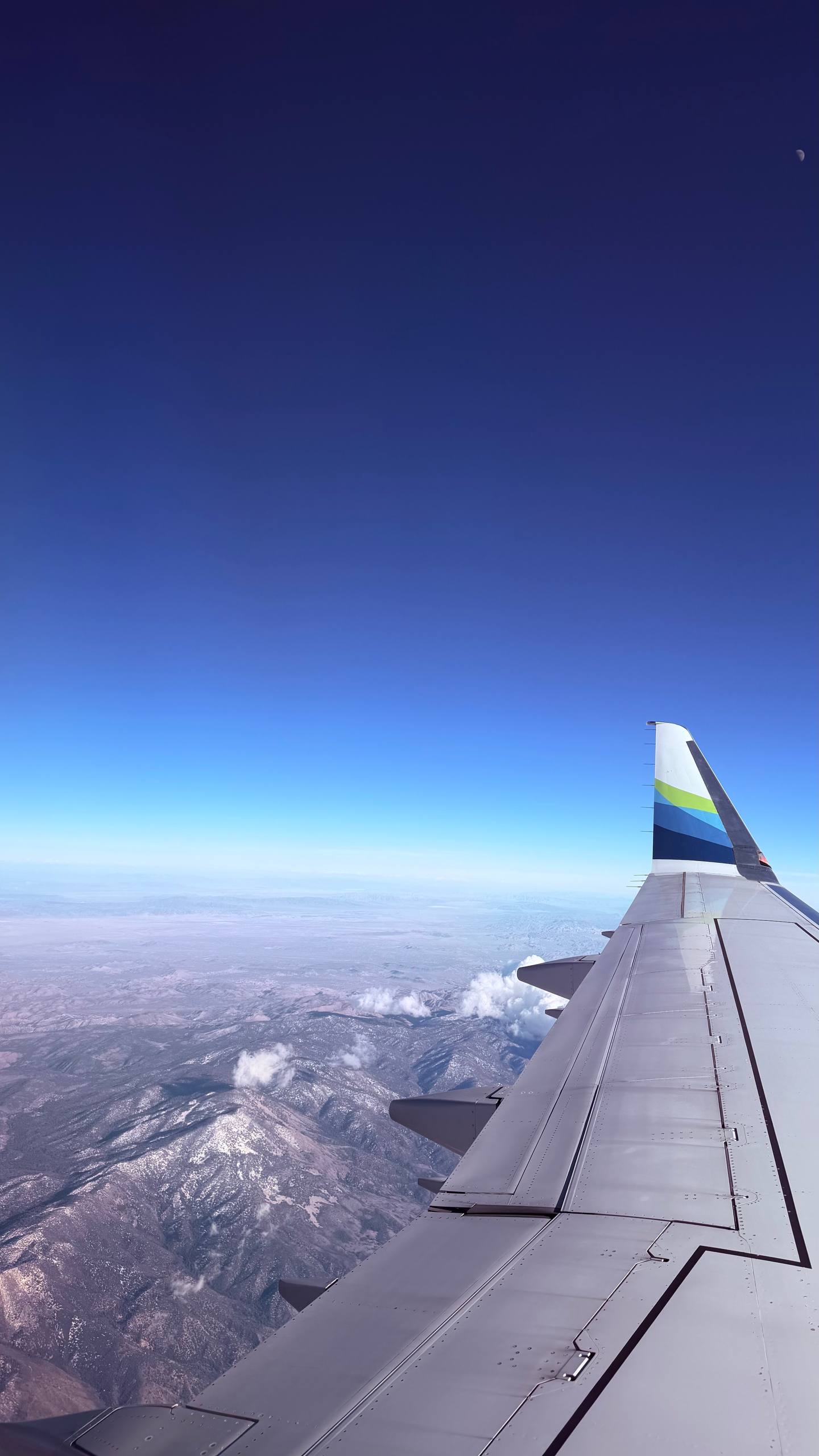 Onboard Alaska Airlines across the San Bernardino Mountains