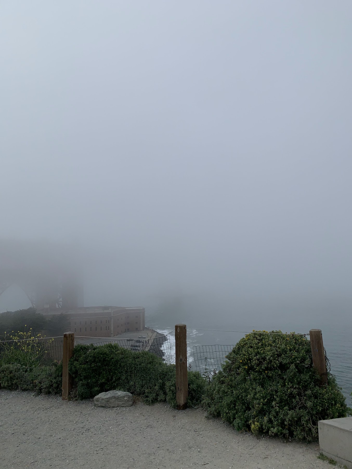 Karl the Fog shrouding the Golden Gate Bridge during my previous visit in 2022