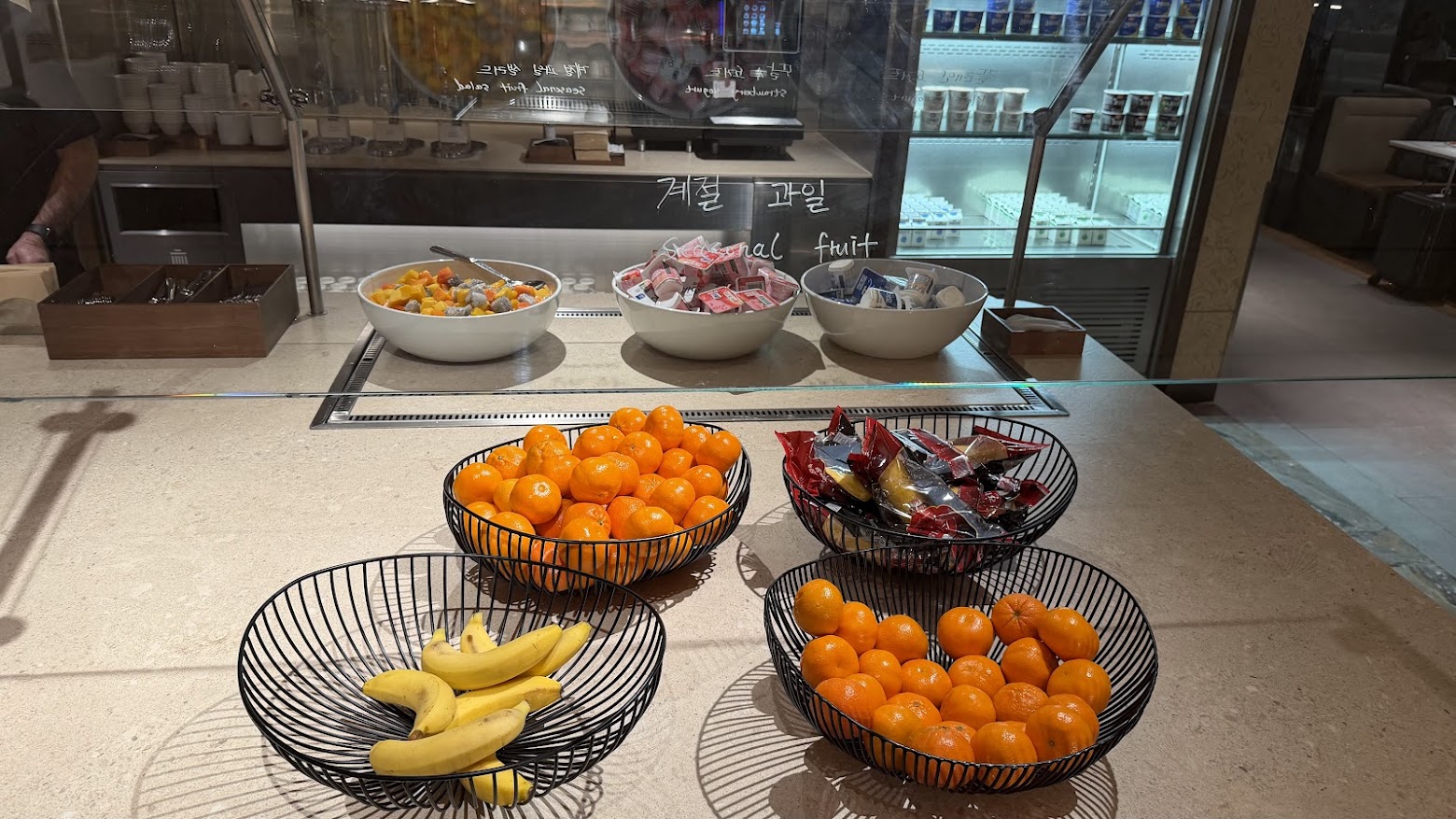 Korean Air Prestige Lounge East (Left) buffet