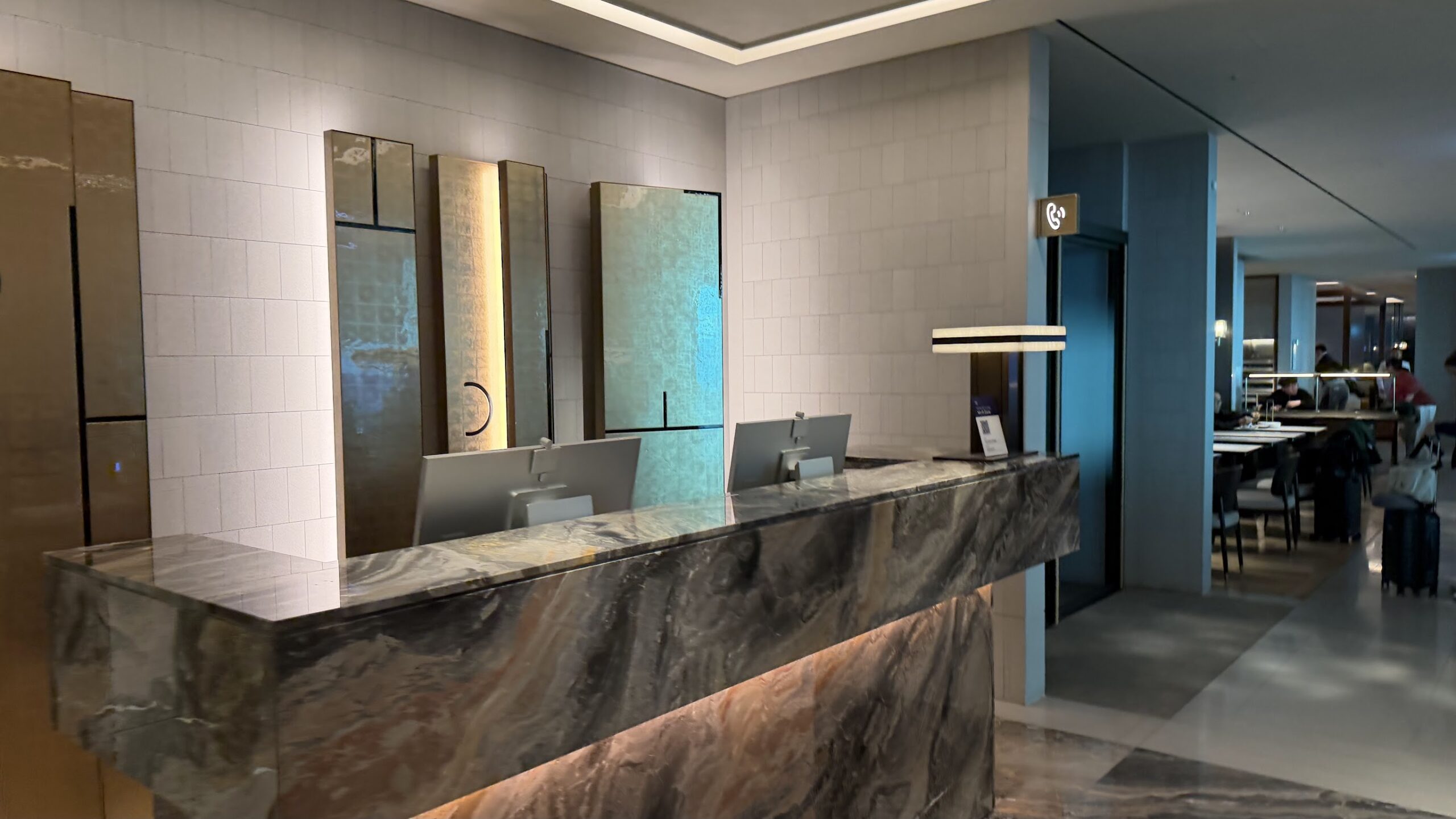 Korean Air Prestige Lounge East (Right) reception which sits unused