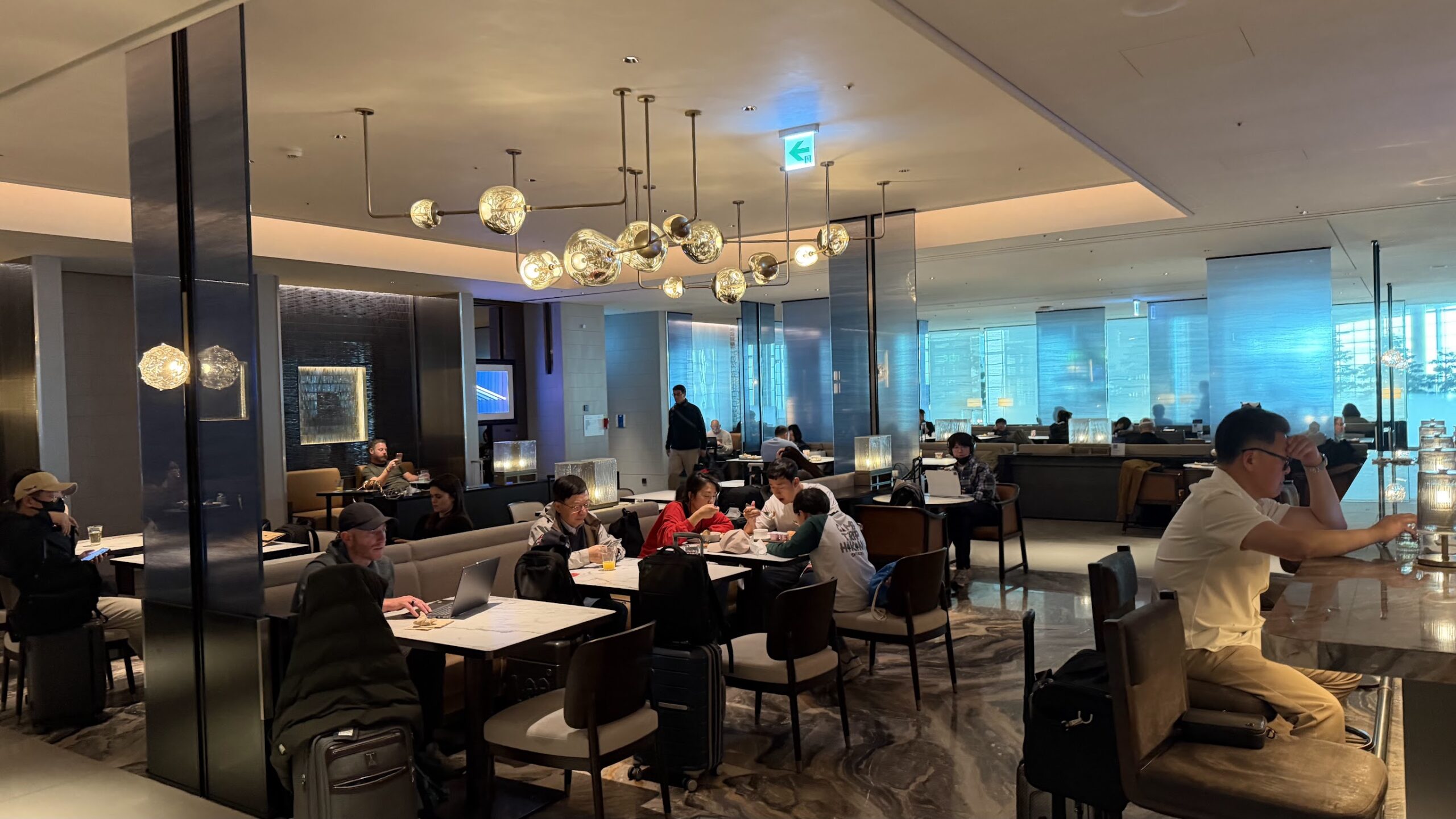 Korean Air Prestige Lounge East (Right) seating area with the bar to the right (not pictured)
