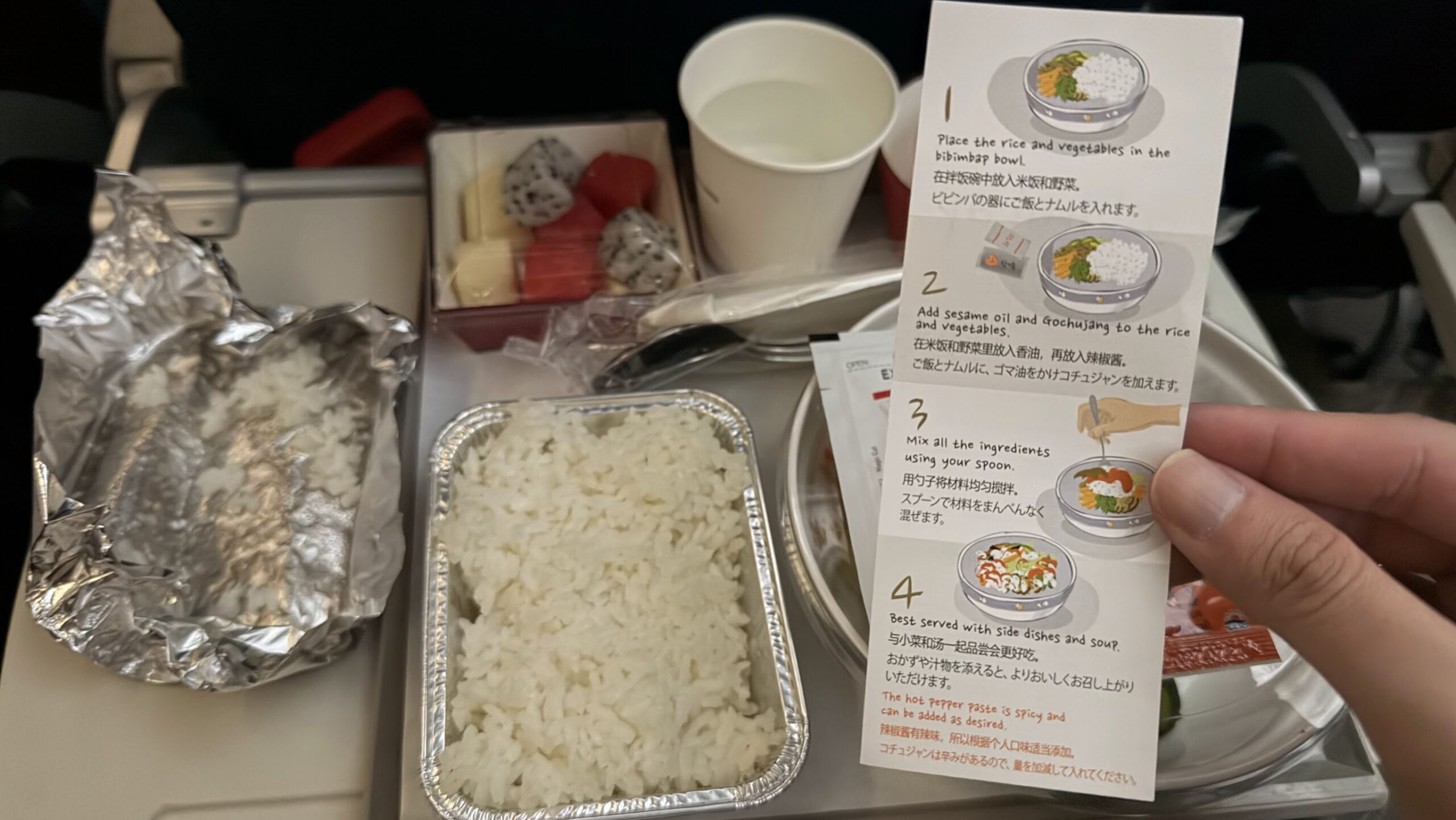 Asiana Airlines OZ752 economy class bibimbap