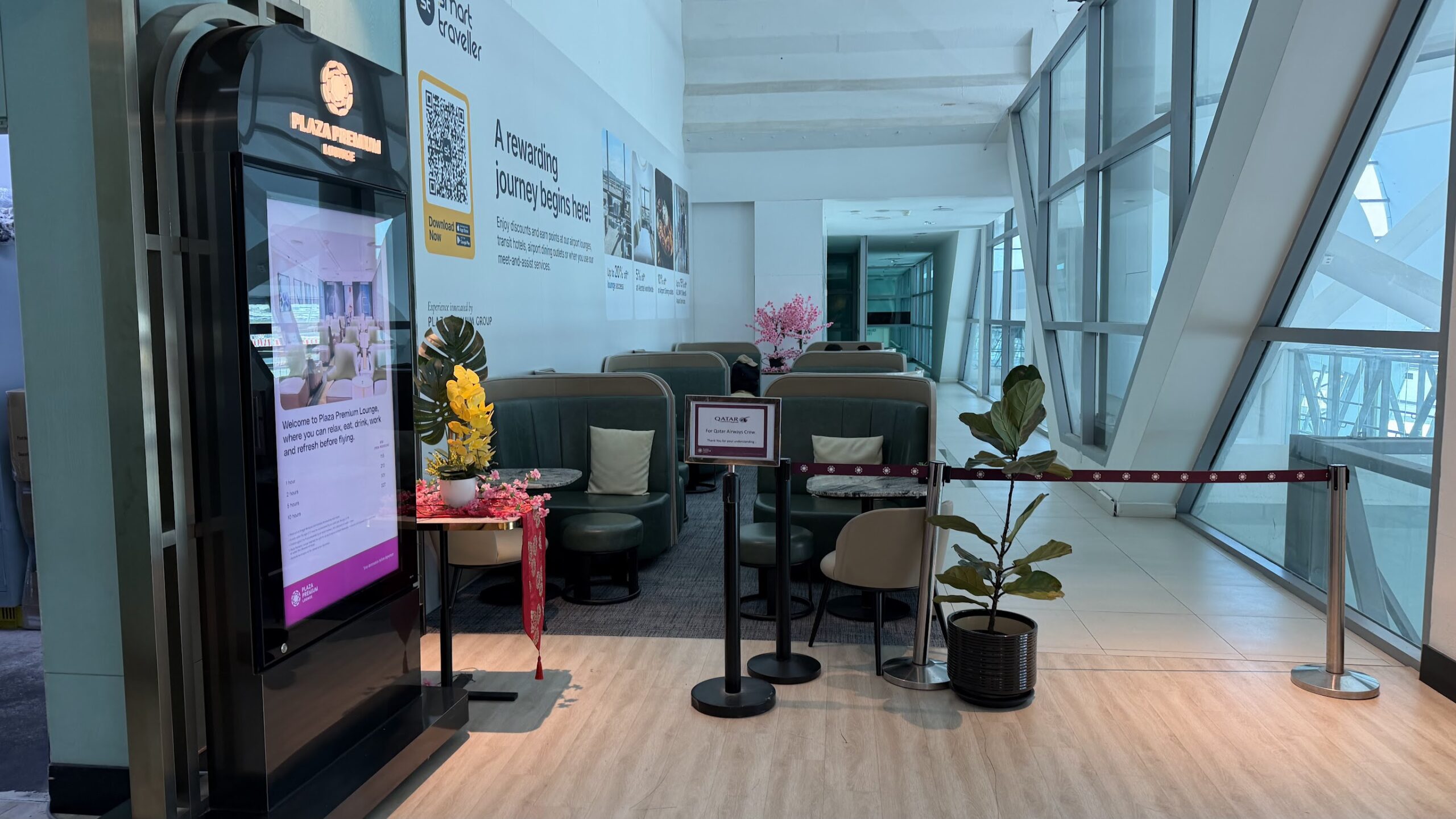 Plaza Premium Lounge Penang special area for Qatar Airways passengers
