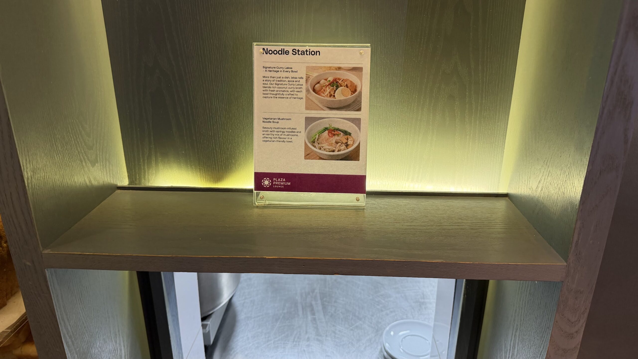 Plaza Premium Lounge Penang made-to-order dining menu