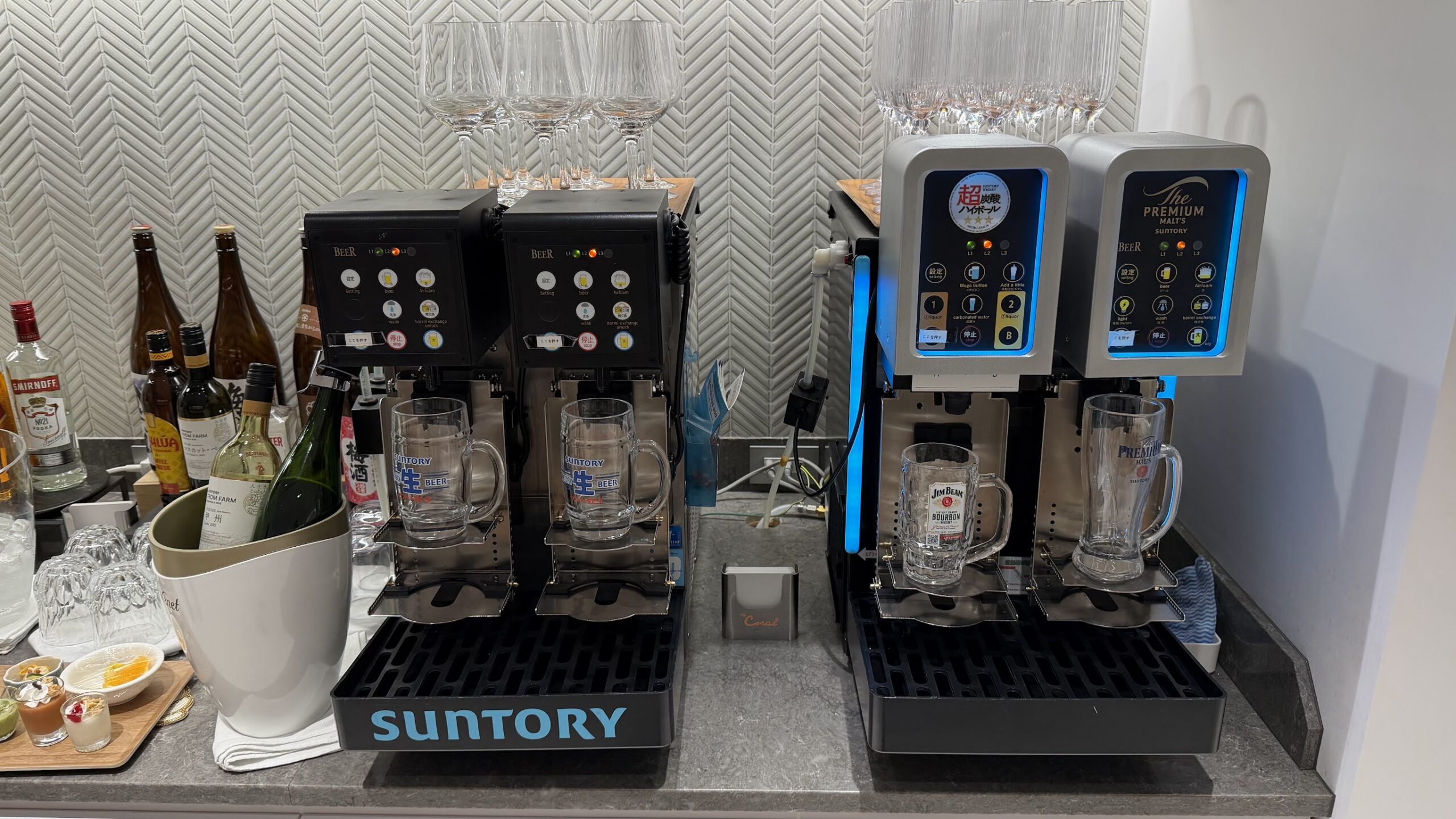The Coral Finest Business Class Lounge Nagoya drinks selection