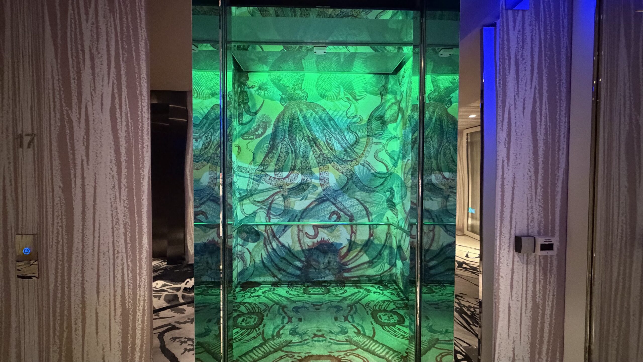 JW Marriott Hotel Singapore South Beach colourful lift