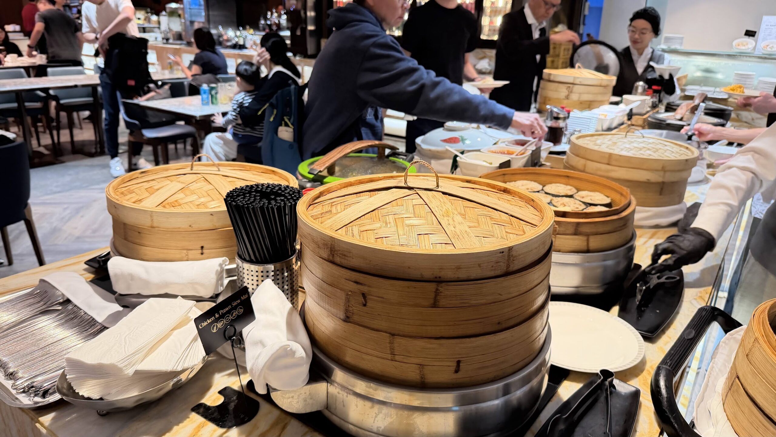 Singapore Airlines SilverKris Business Class Lounge T2 breakfast buffet selection
