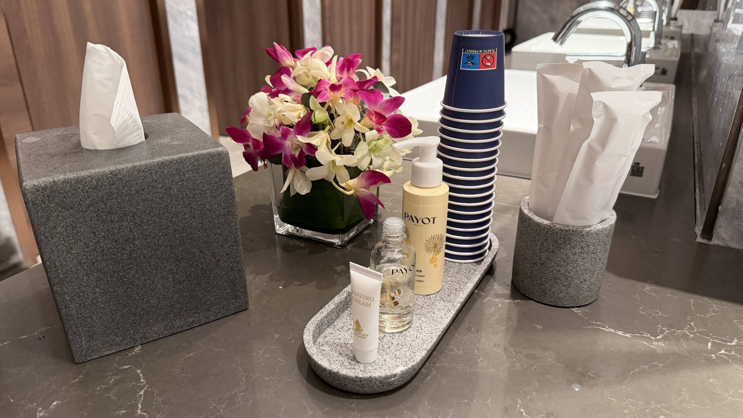 Singapore Airlines SilverKris Business Class Lounge T2 toilet amenities