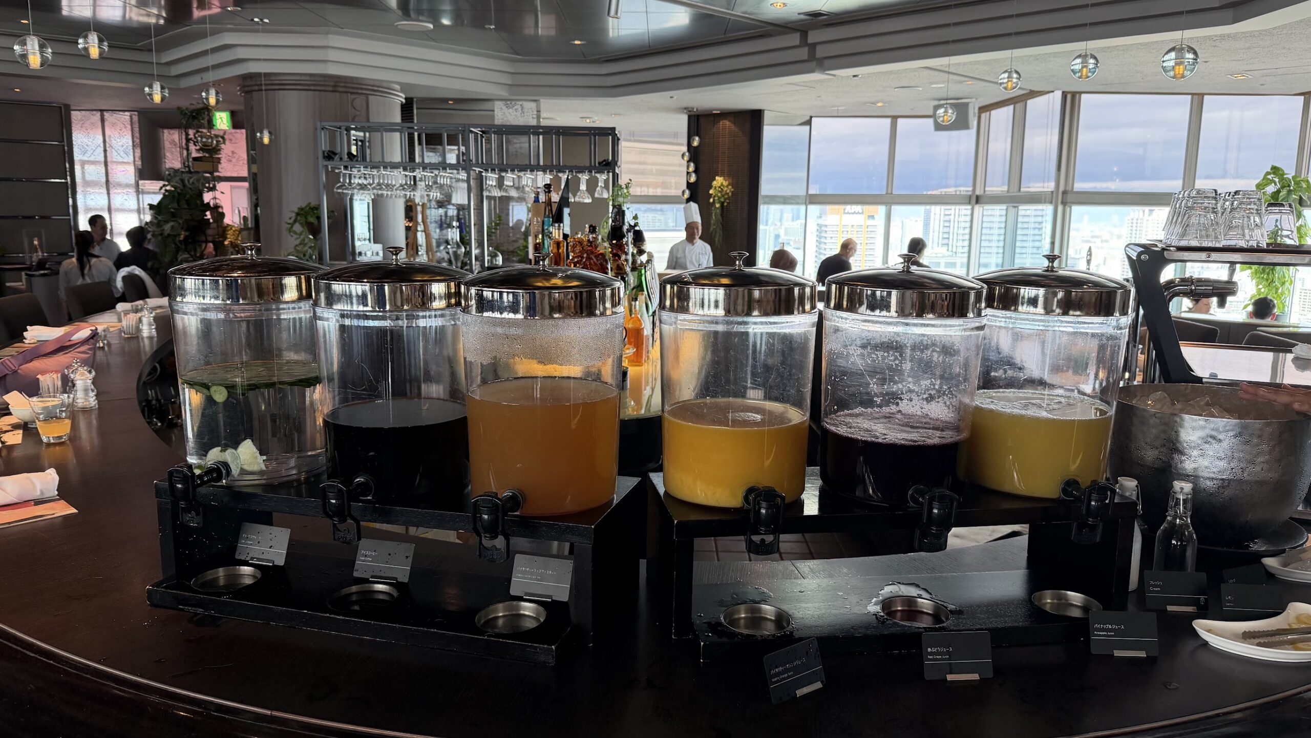 Swissotel Nankai Osaka Table36 breakfast juices selection