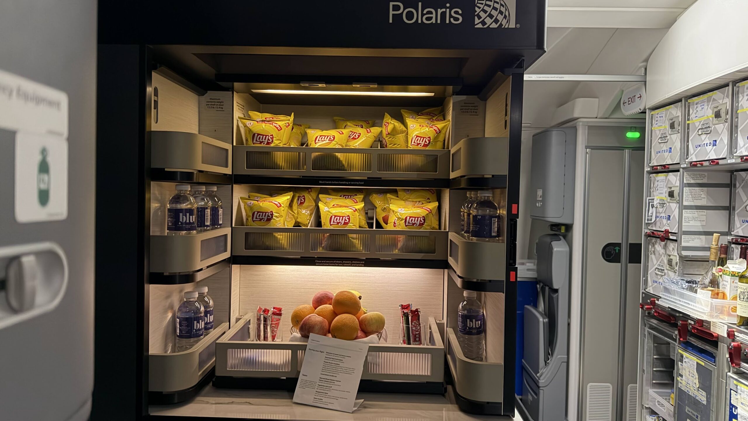 United Airlines UA2 Polaris business snack bar