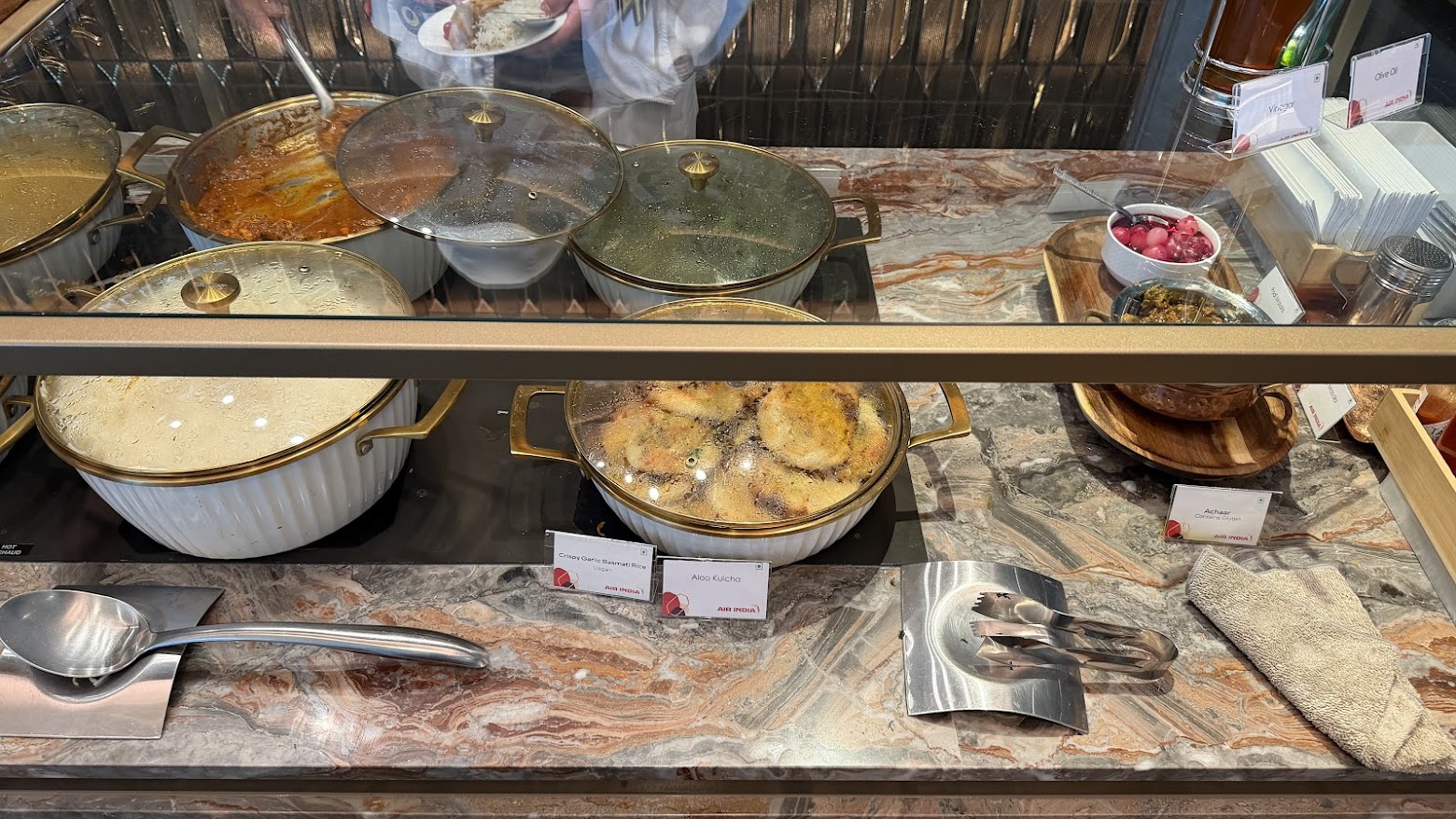 Air India Maharaja Lounge San Francisco buffet spread