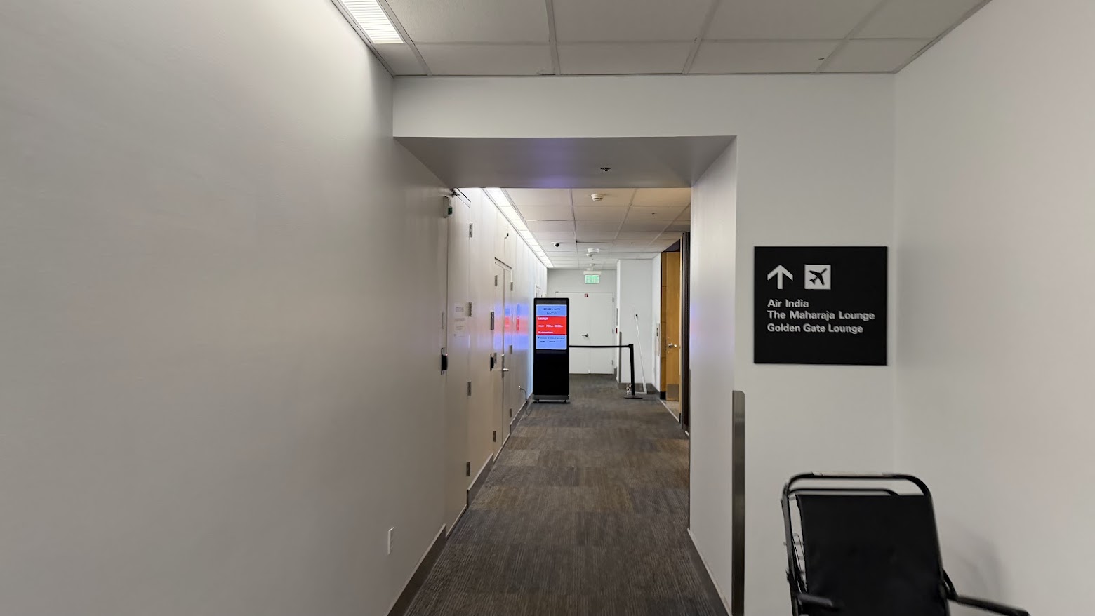 Walkway leading to the Air India Maharaja Lounge San Francisco