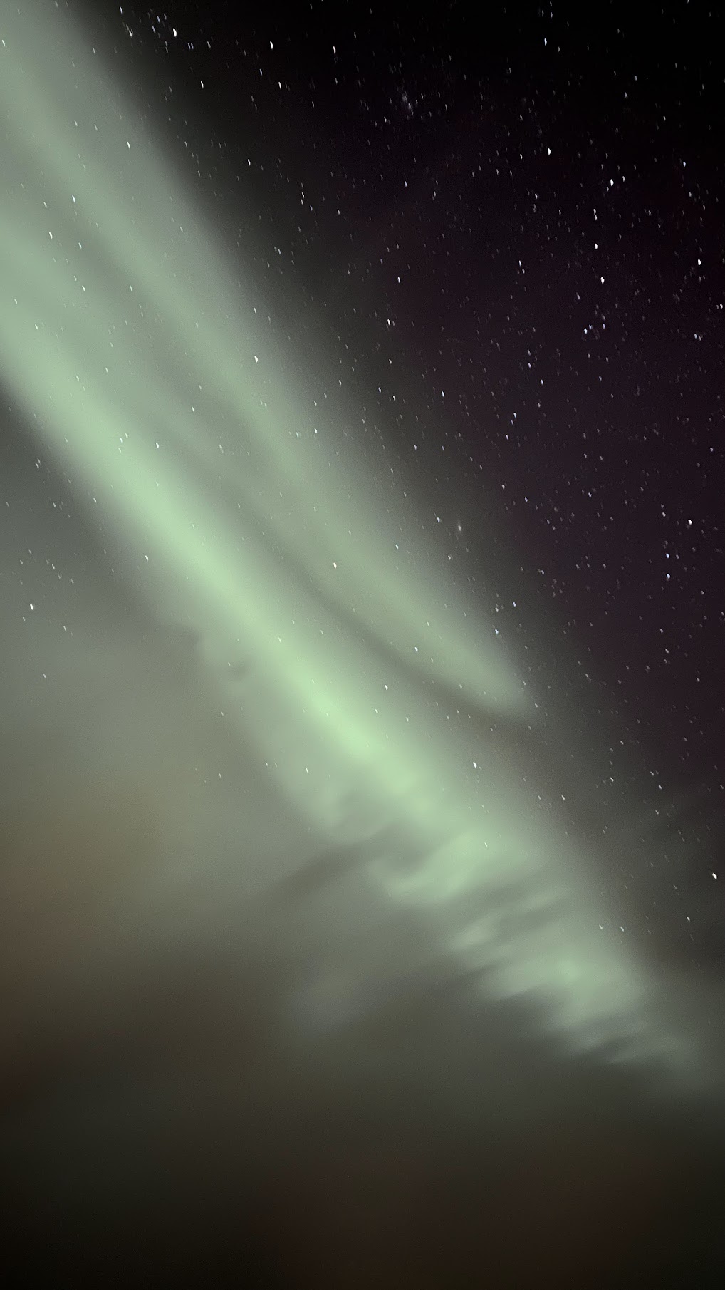 Northern Lights overhead at Englendingavik near Borgarnes