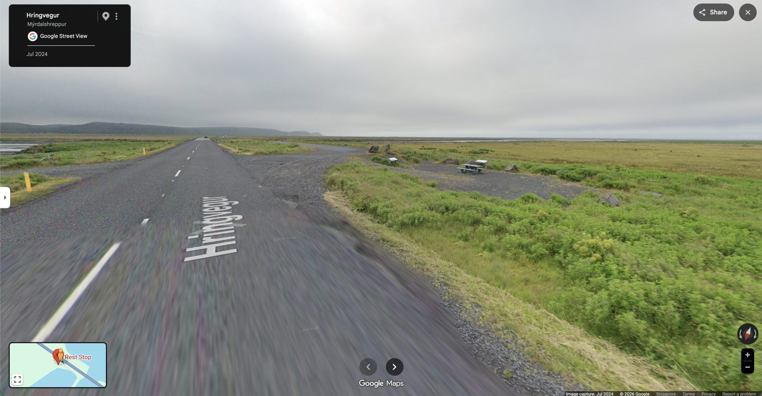 Example of a drive-by to safely stop at night (photo: Google Maps)