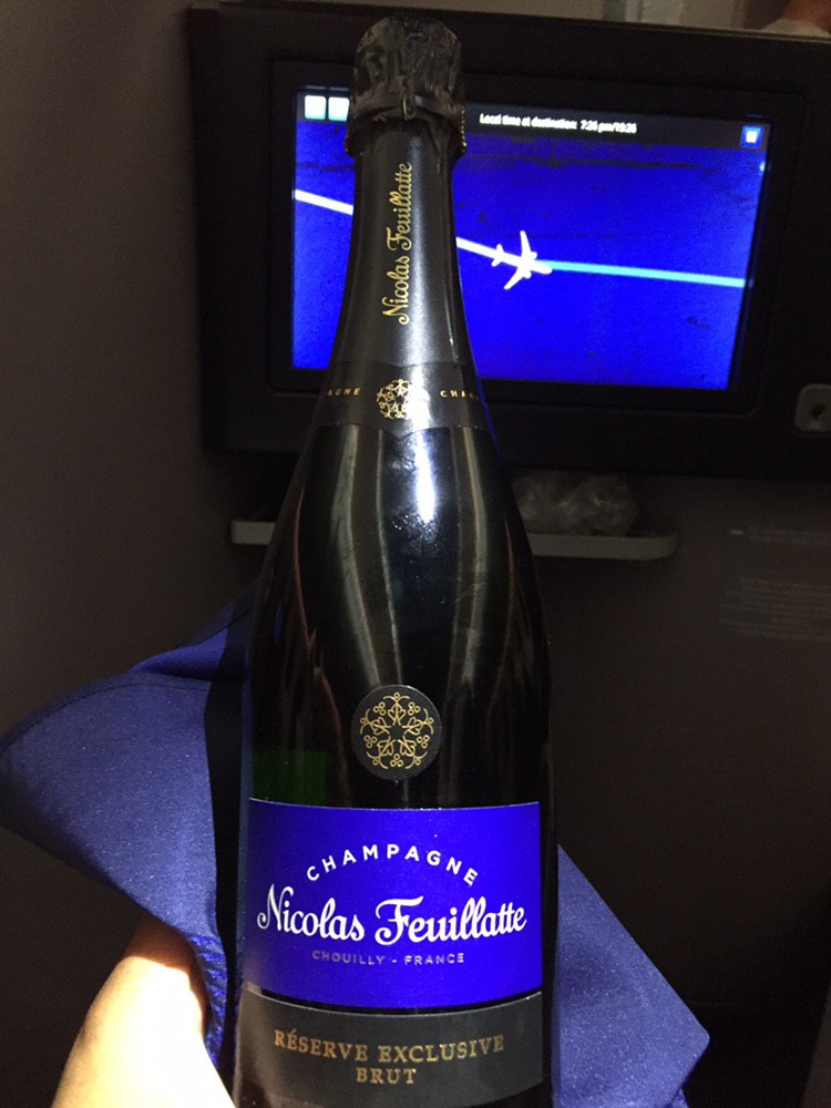 Champagne gift on my flight achieving 1MM
