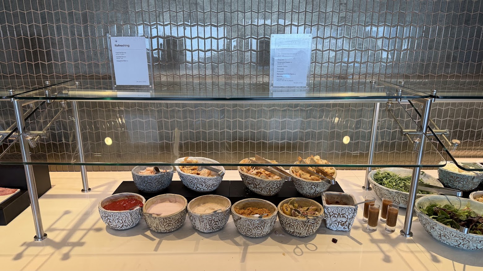 United Polaris Lounge San Francisco buffet salad and sides