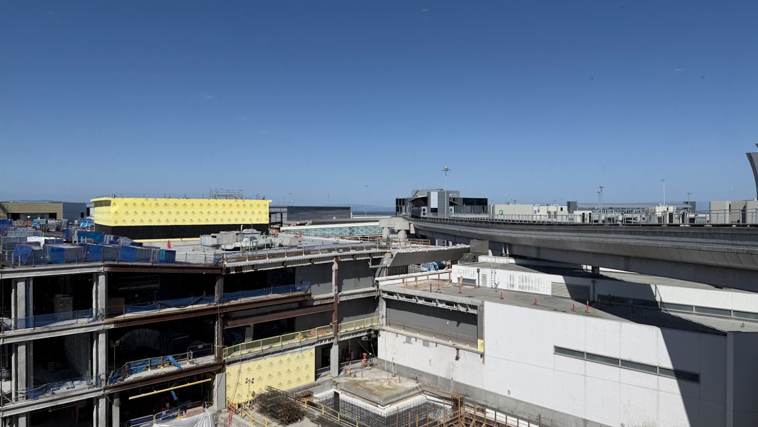 View from United Polaris Lounge San Francisco looking out towards the SFO construction